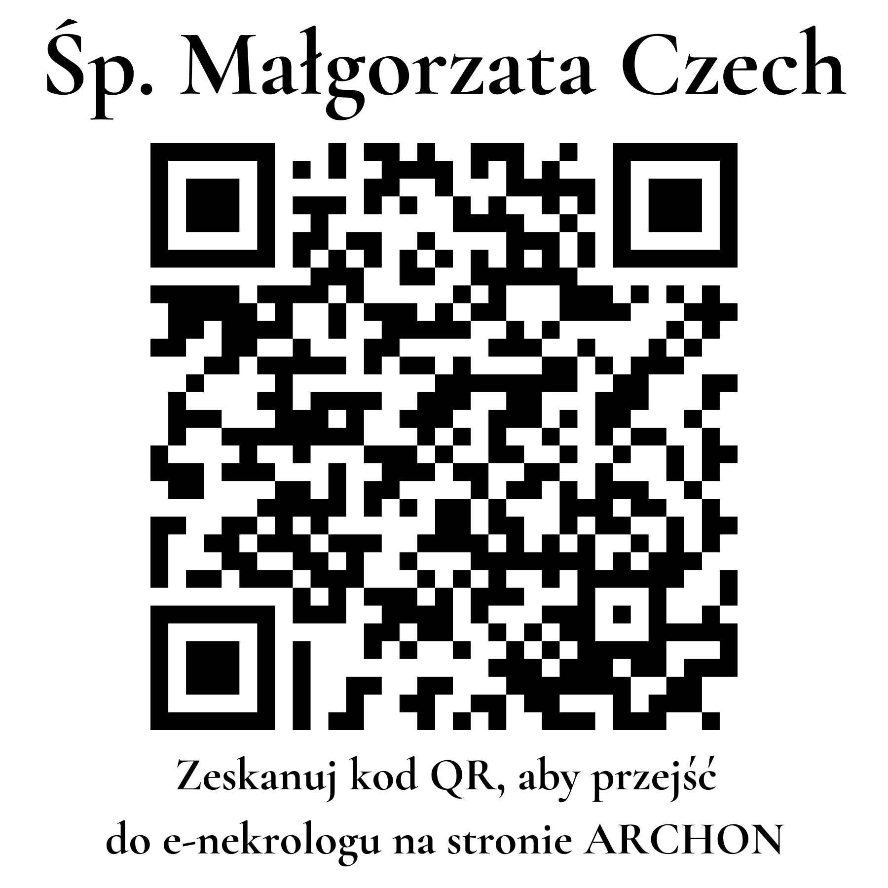 Kod QR do nekrologu Małgorzata Czech