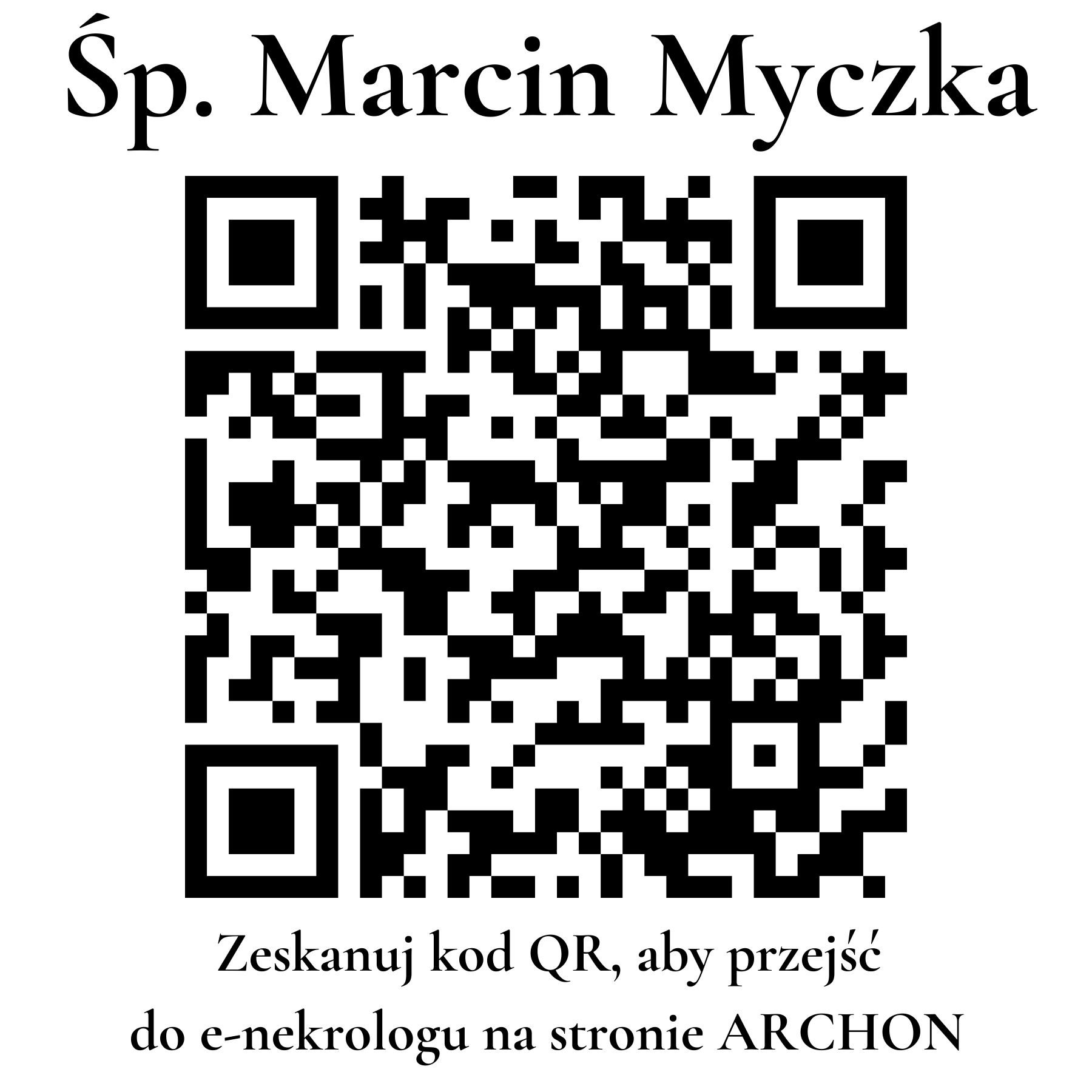 Kod QR do nekrologu Marcin Myczka