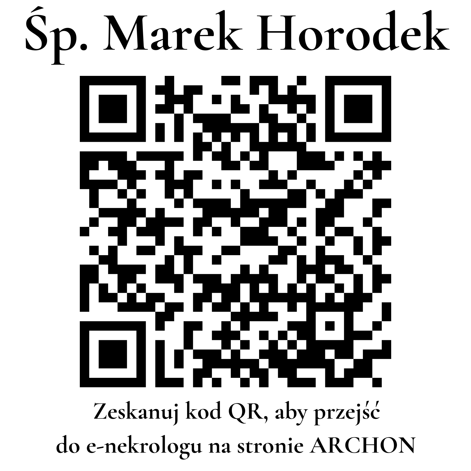 Kod QR do nekrologu Marek Horodek