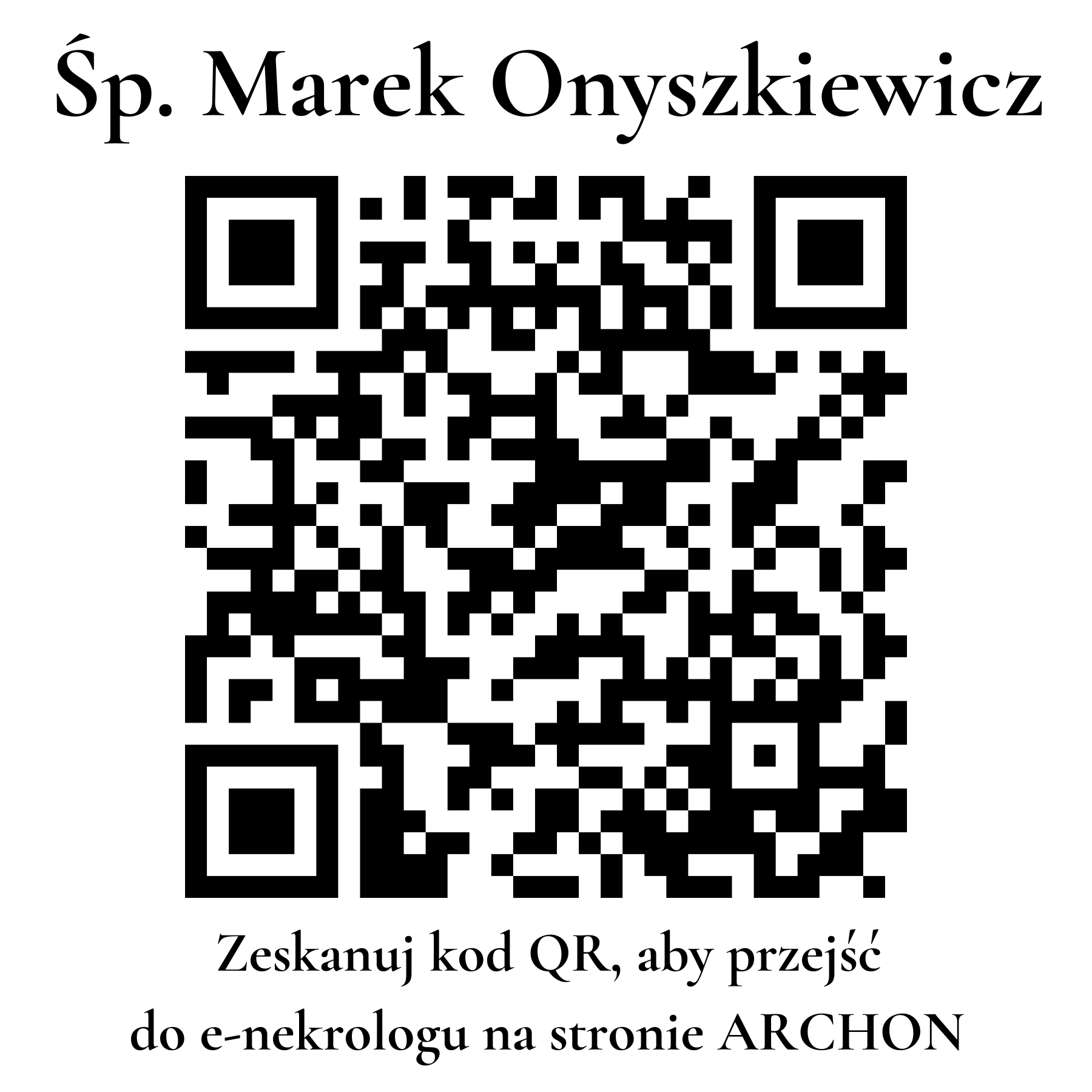 Kod QR do nekrologu Marek Onyszkiewicz Kod QR do nekrologu Marek Onyszkiewicz