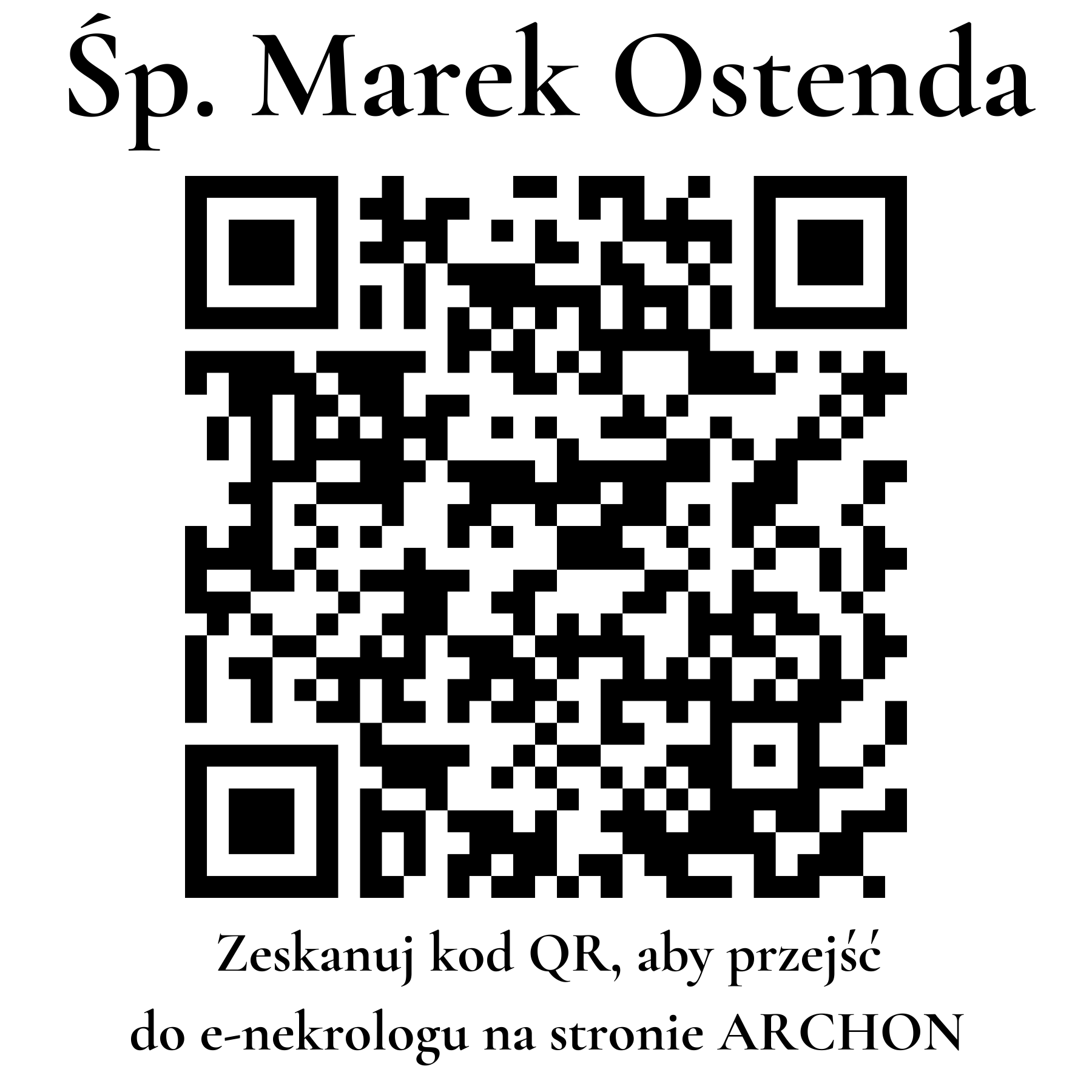Kod QR do nekrologu Marek Ostenda