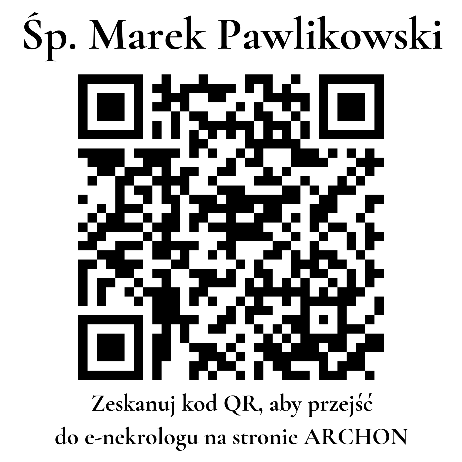 Kod QR do nekrologu Marek Pawlikowski