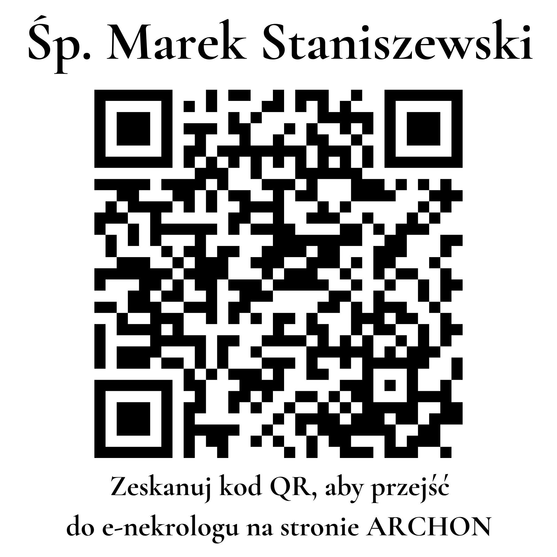 Kod QR do nekrologu Marek Staniszewski
