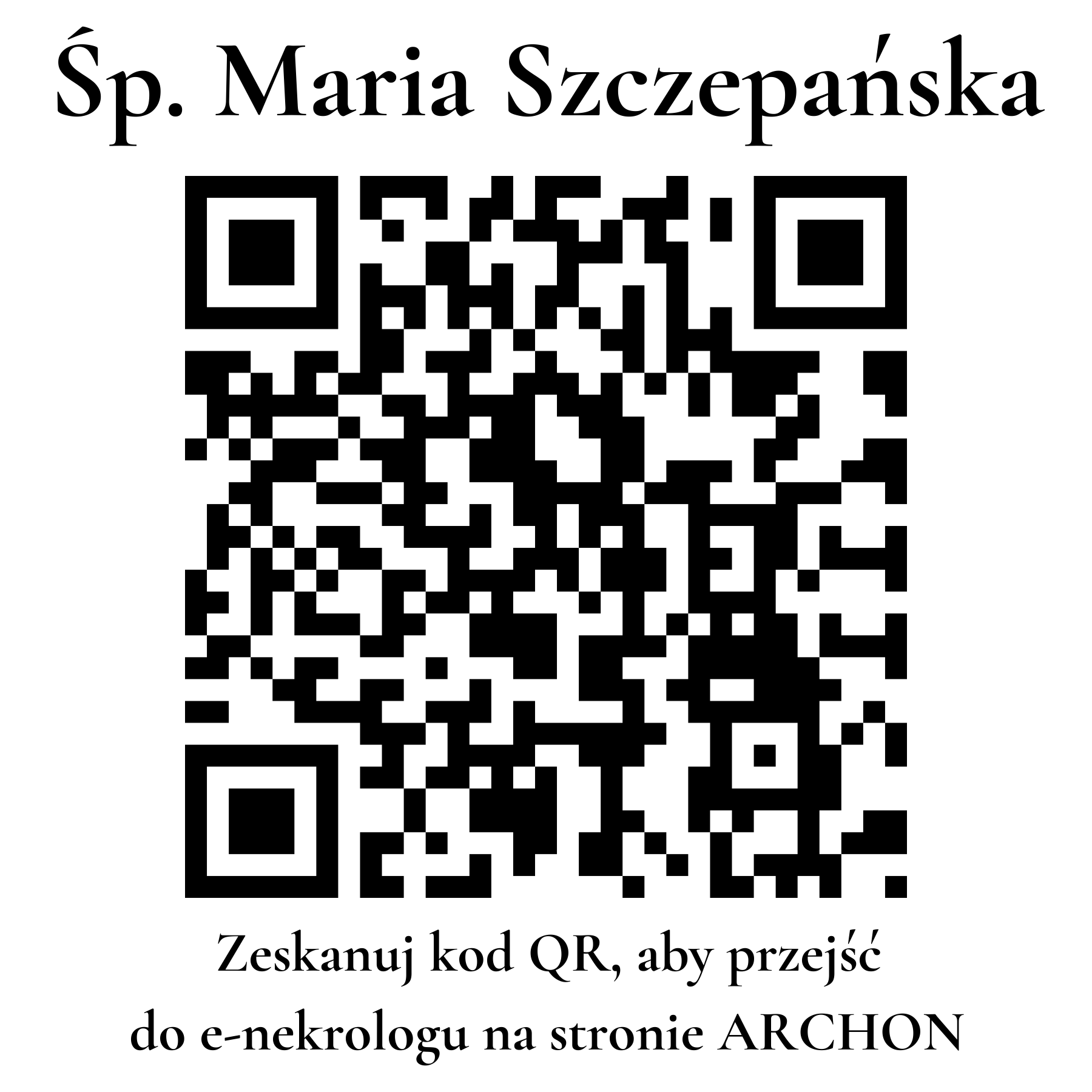 Kod QR do nekrologu Maria Szczepańska
