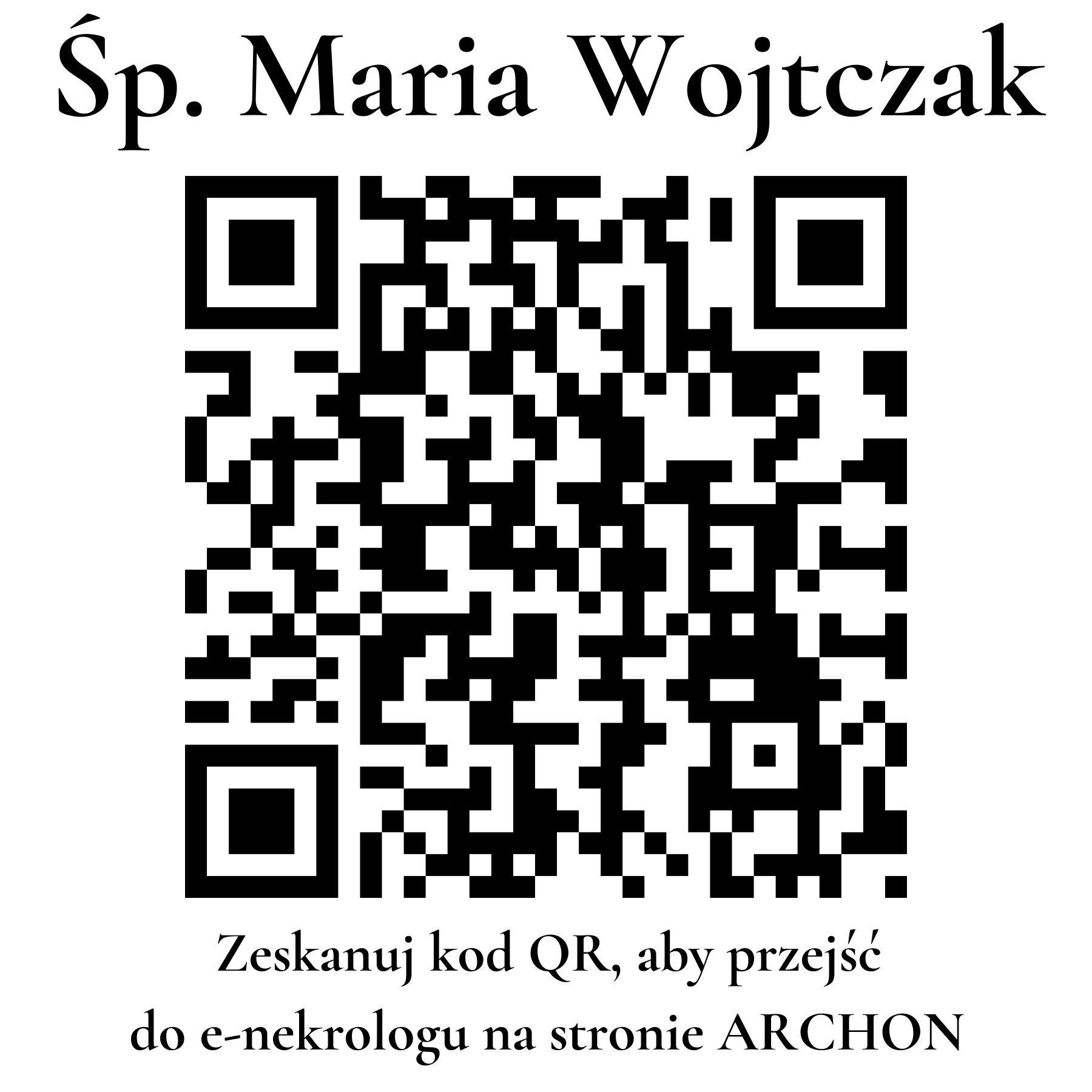 Kod QR do nekrologu Maria Wojtczak