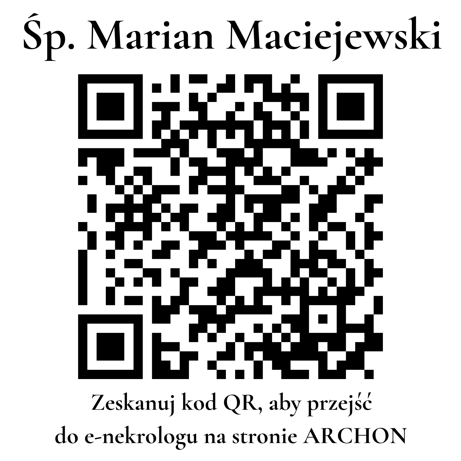 Kod QR do nekrologu Marian Maciejewski