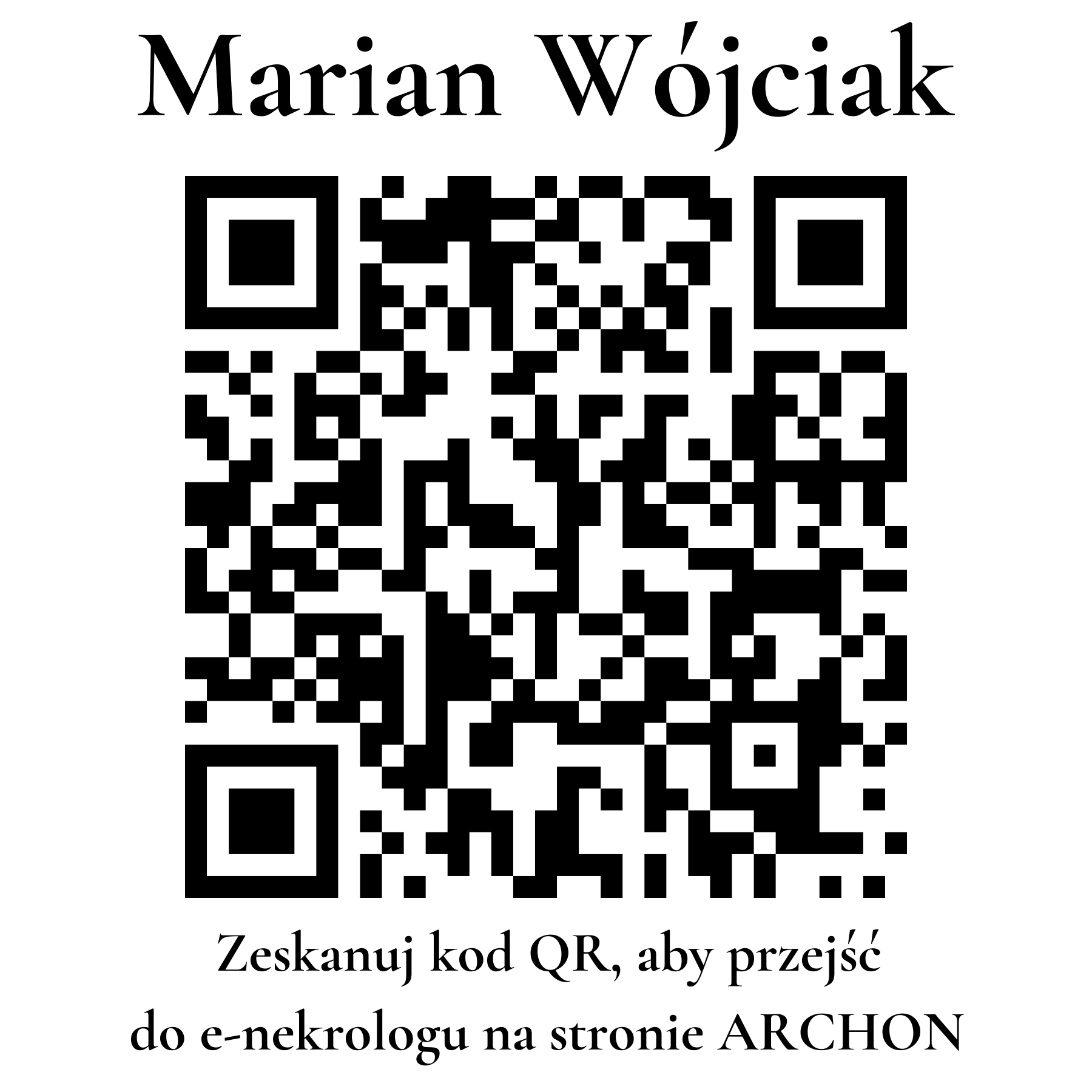 Kod QR do nekrologu Marian Wójciak