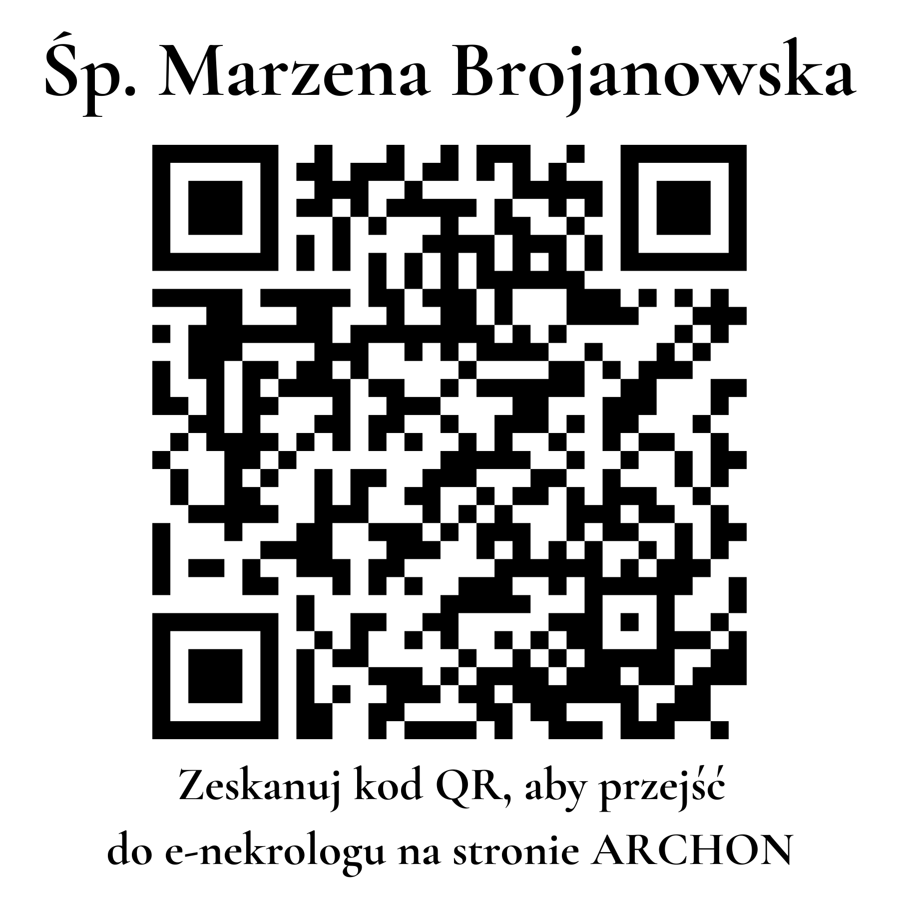 Kod QR do nekrologu Marzena Brojanowska