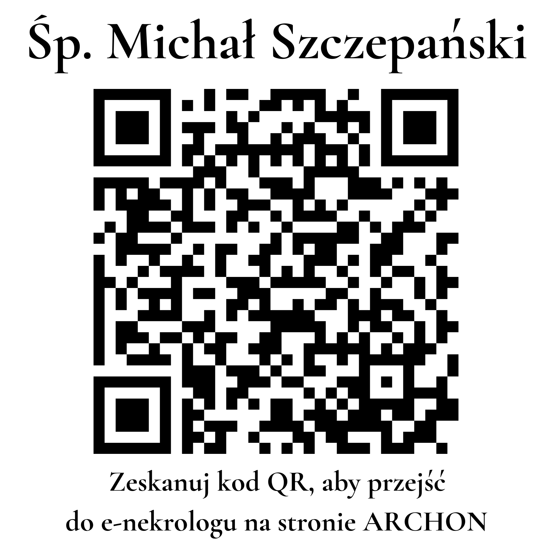 Kod QR do nekrologu Michał Szczepański