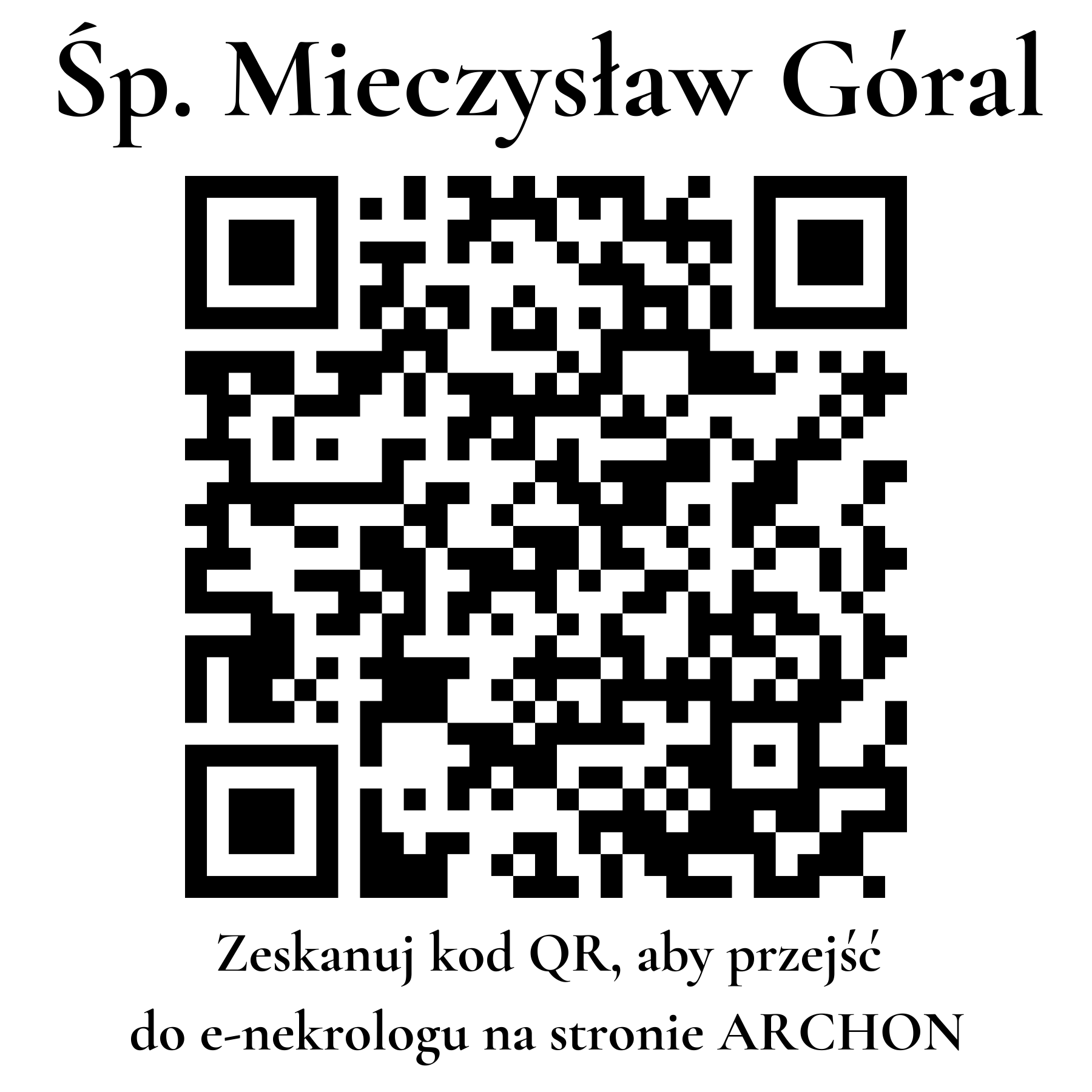 Kod QR do nekrologu Mieczysław Góral