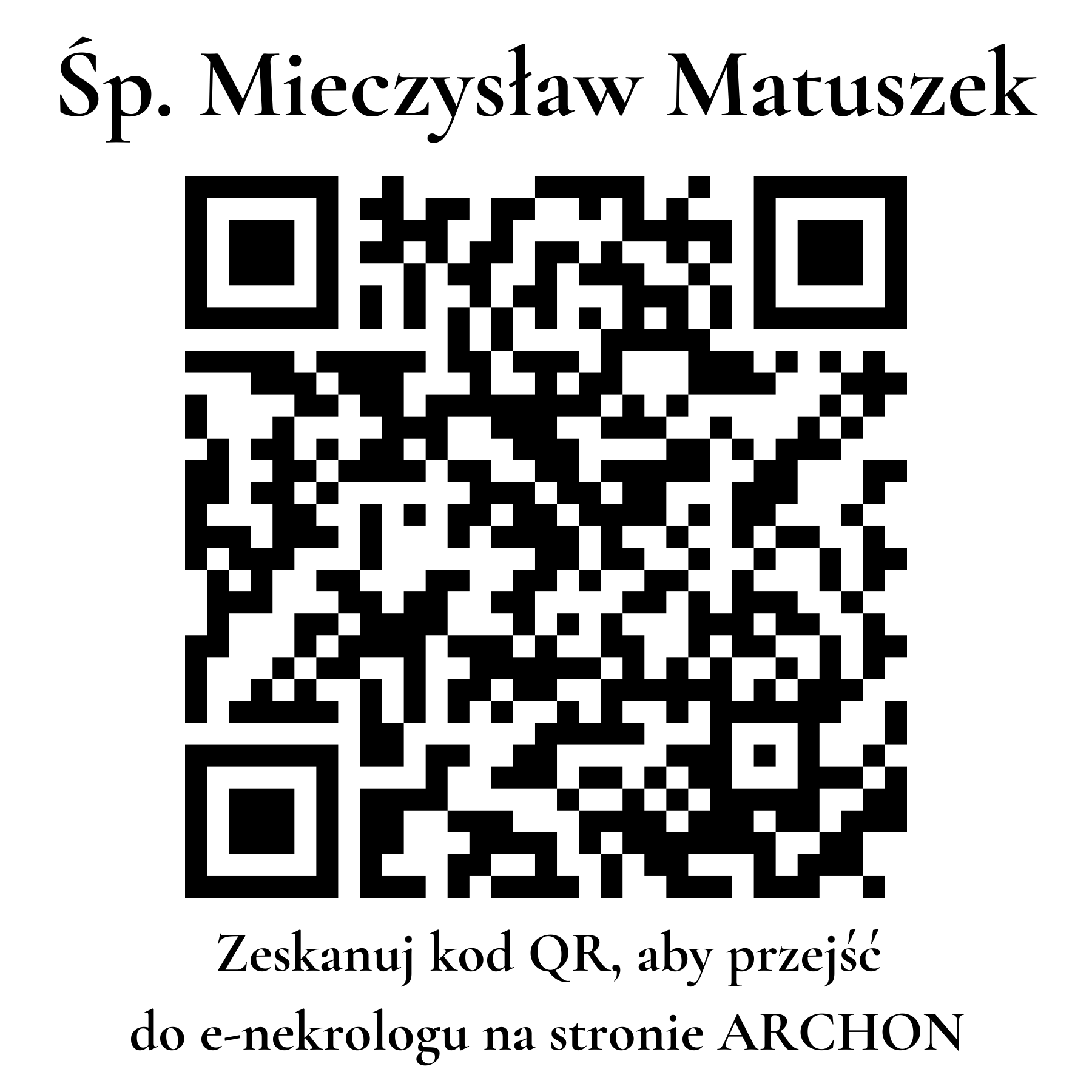 Kod QR do nekrologu Mieczysław Matuszek