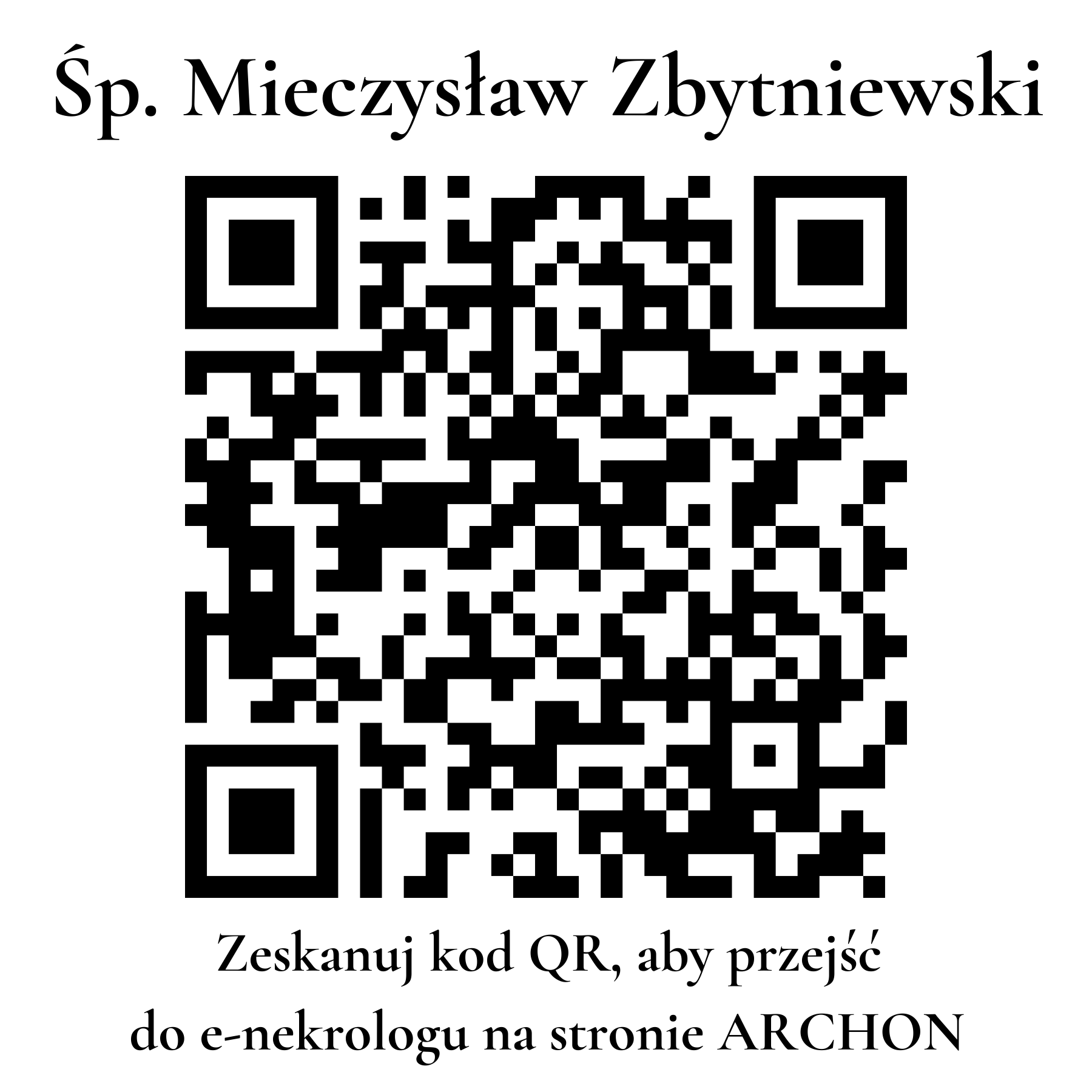 Kod QR do nekrologu Mieczysław Zbytniewski
