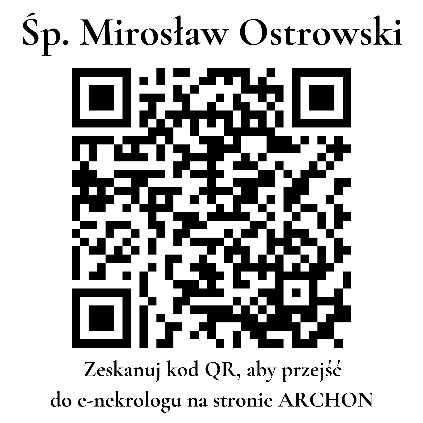 Kod QR do nekrologu Mirosław Ostrowski