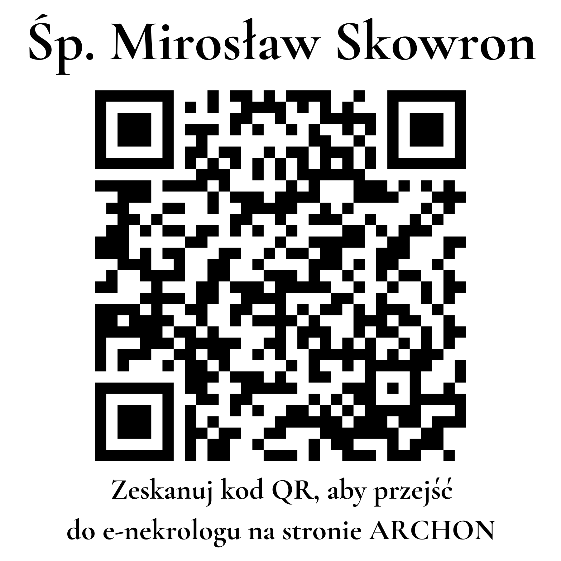Kod QR do nekrologu Mirosław Skowron
