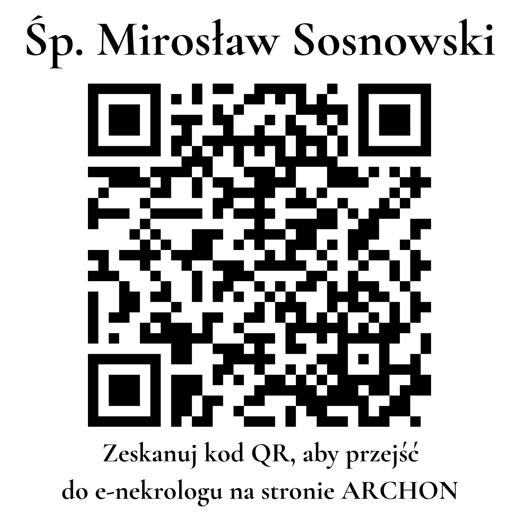 Kod QR do nekrologu Mirosław Sosnowski
