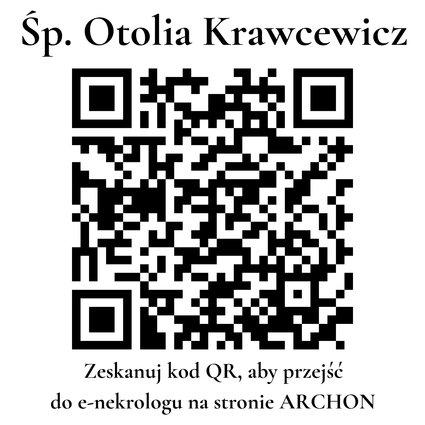 Kod QR do nekrologu Otolia Krawcewicz