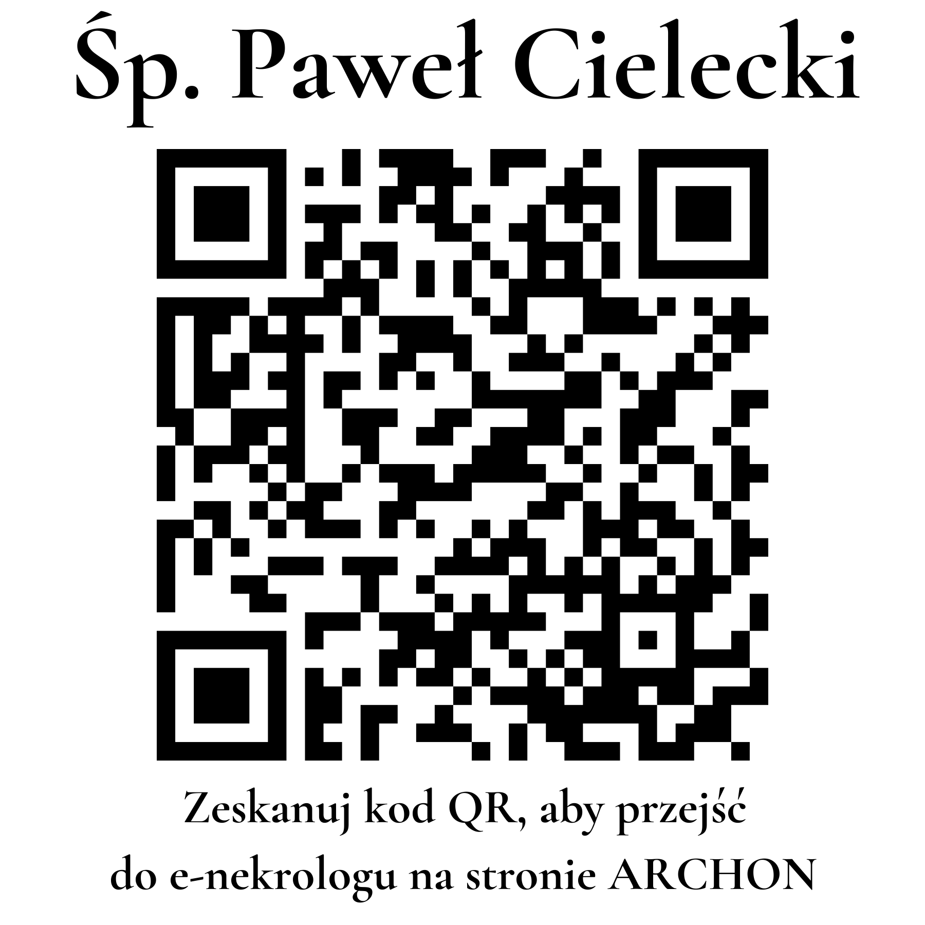 Kod QR do nekrologu Paweł Cielecki Kod QR do nekrologu Paweł Cielecki
