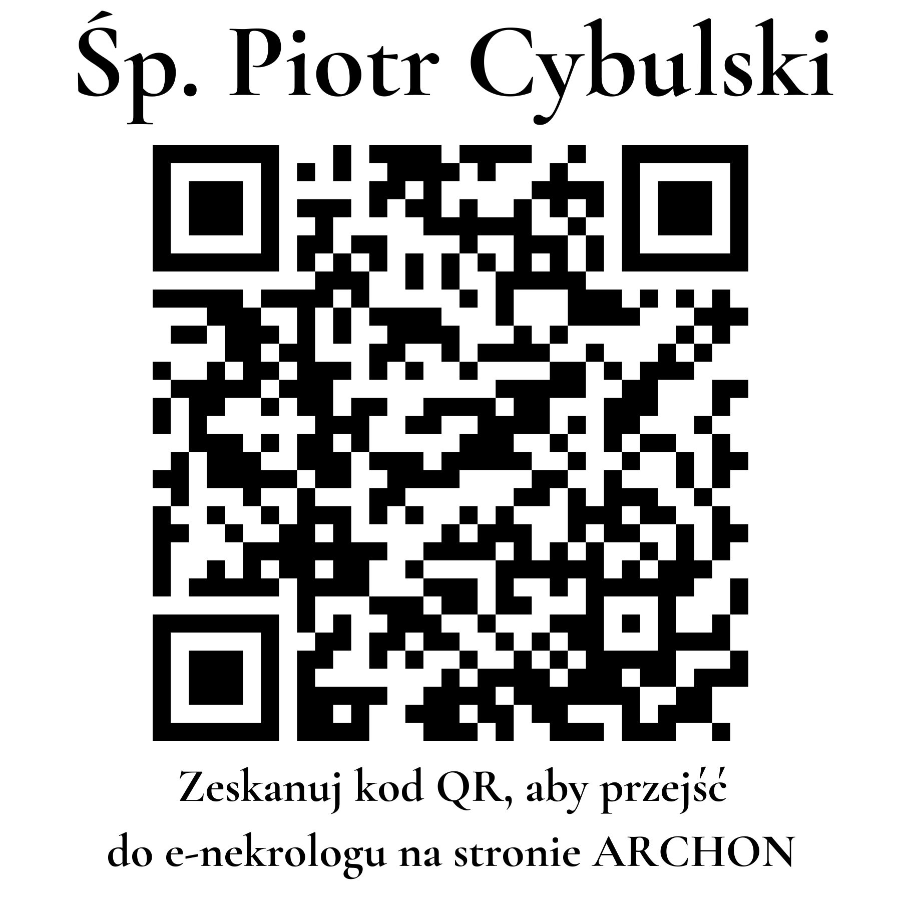 Kod QR do nekrologu Piotr Cybulski