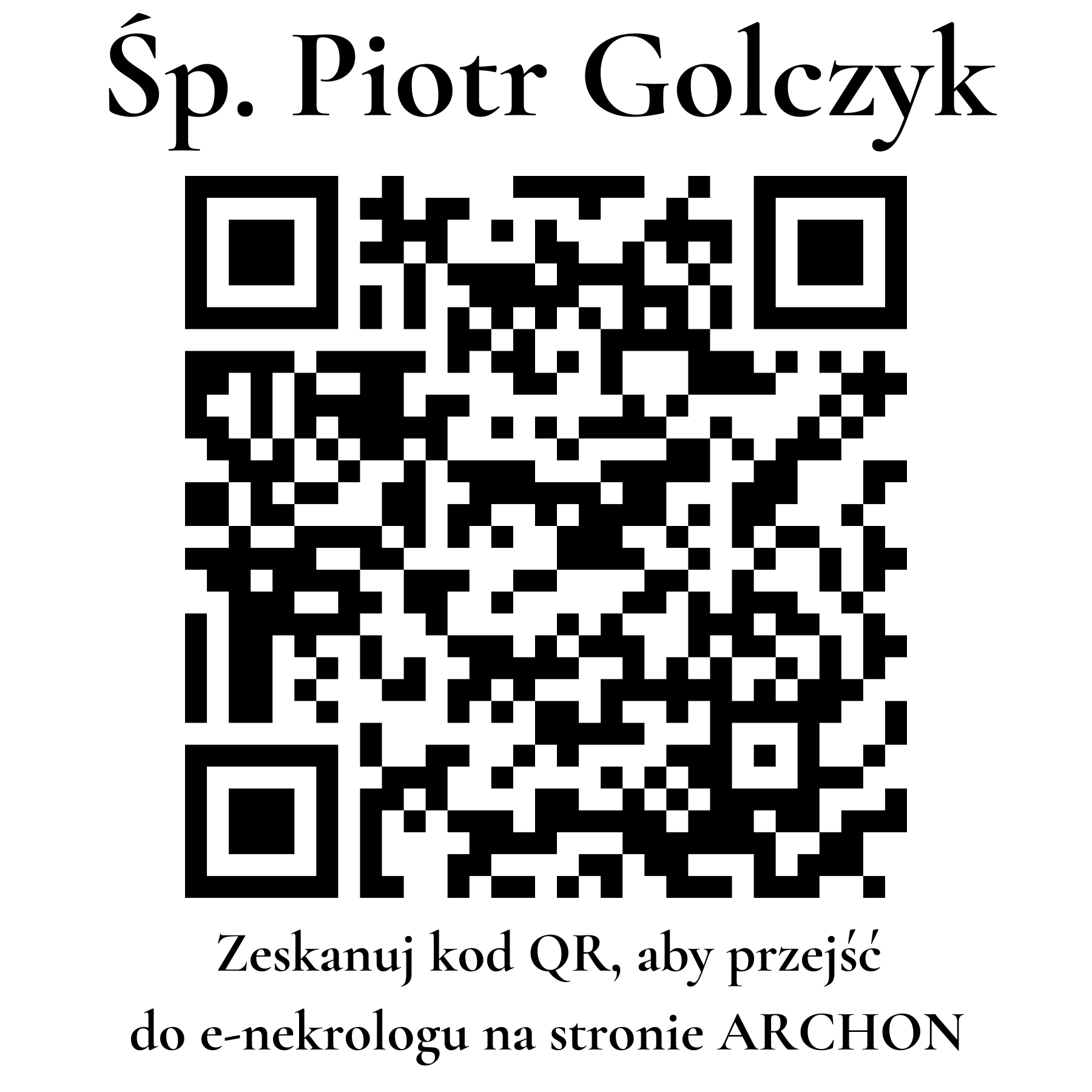 Kod QR do nekrologu Piotr Golczyk