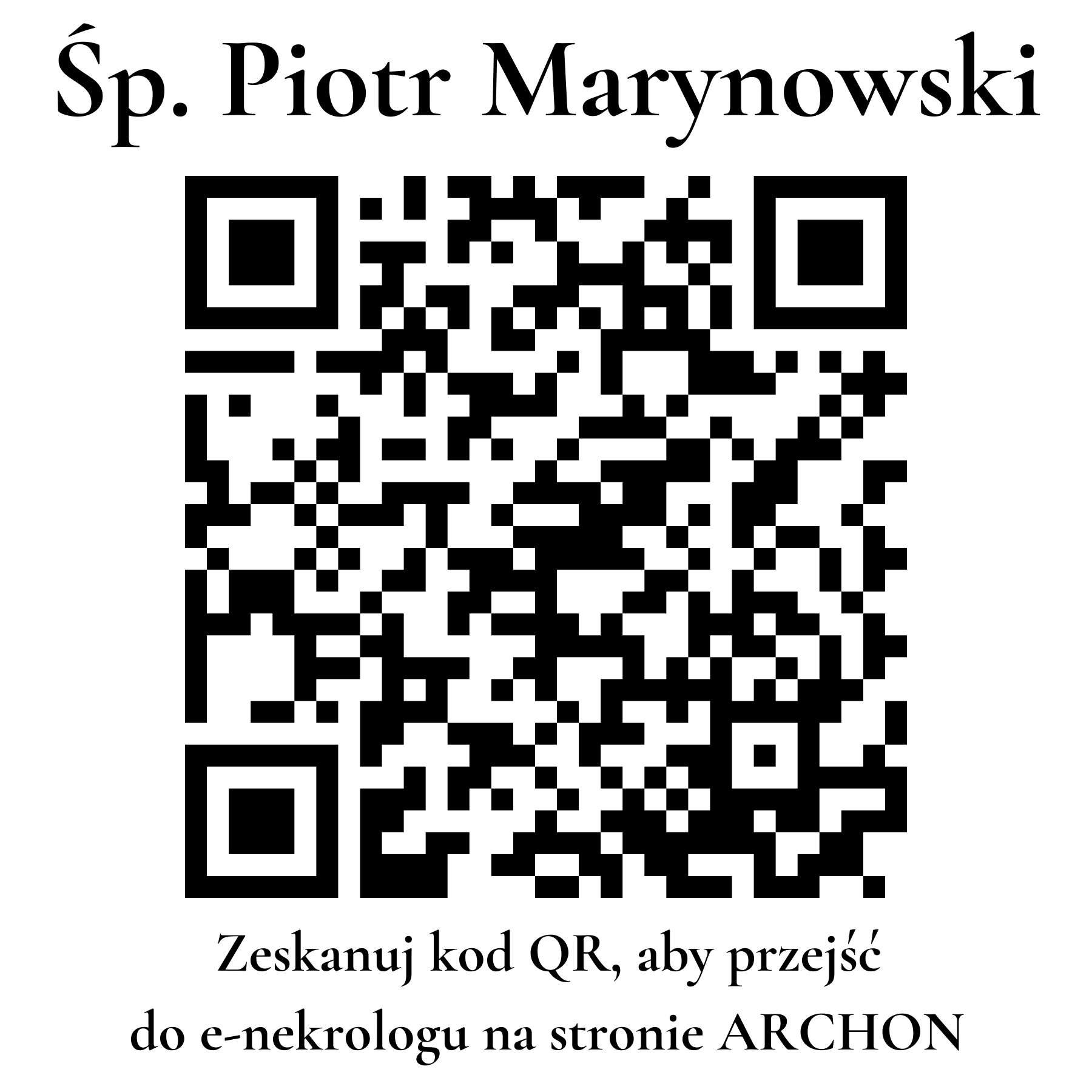 Kod QR do nekrologu Piotr Marynowski