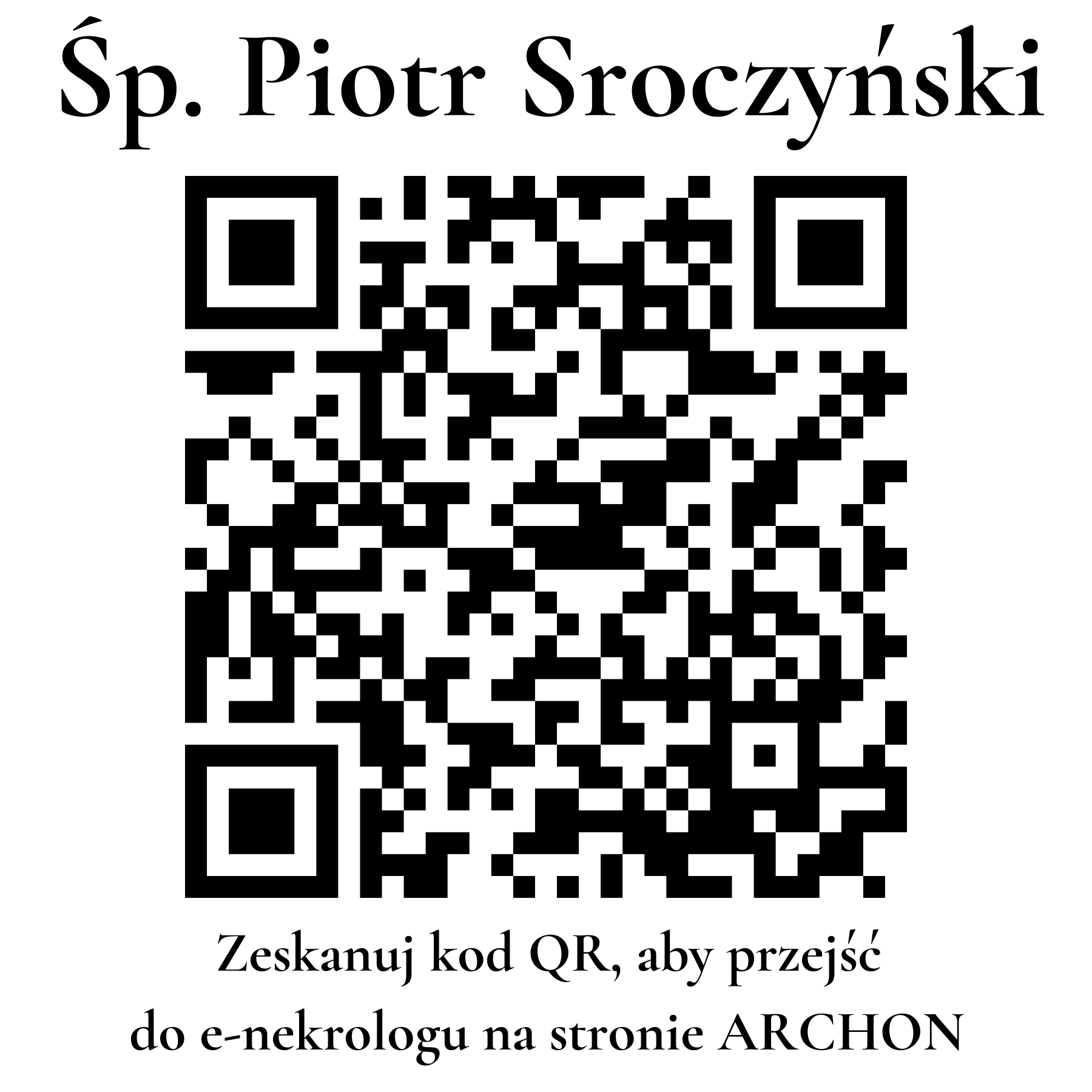 Kod QR do nekrologu Piotr Sroczyński
