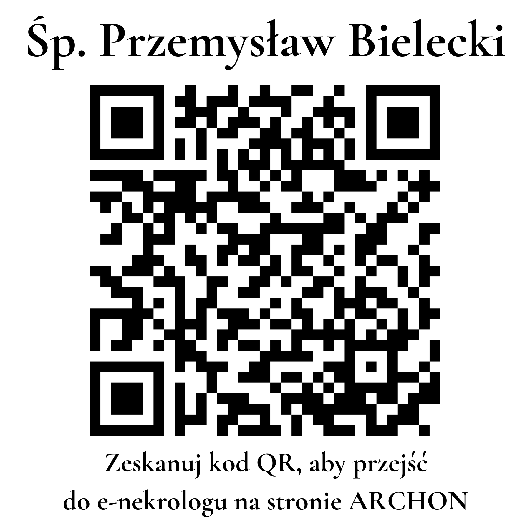 Kod QR do nekrologu Przemysław Bielecki