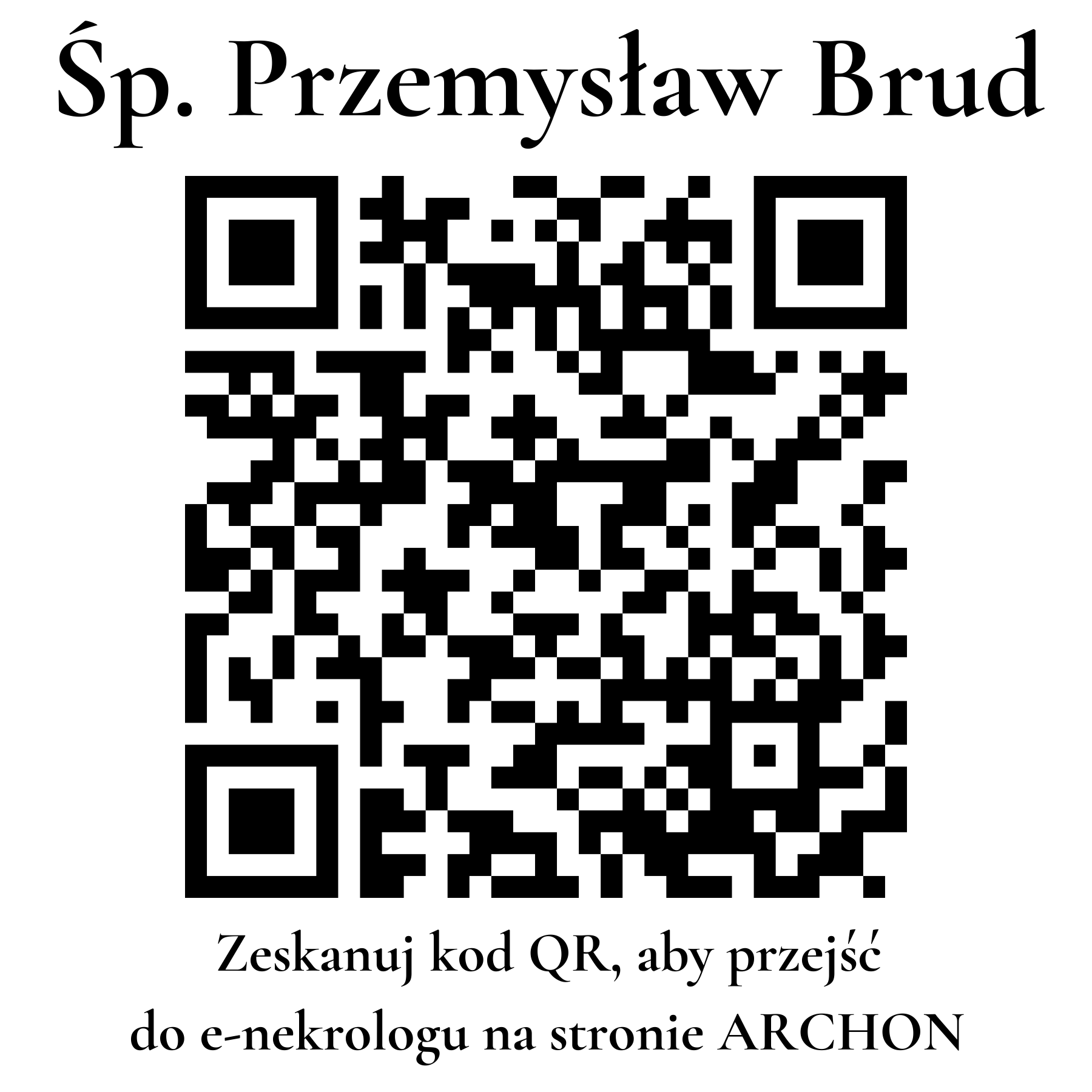 Kod QR do nekrologu Przemysław Brud