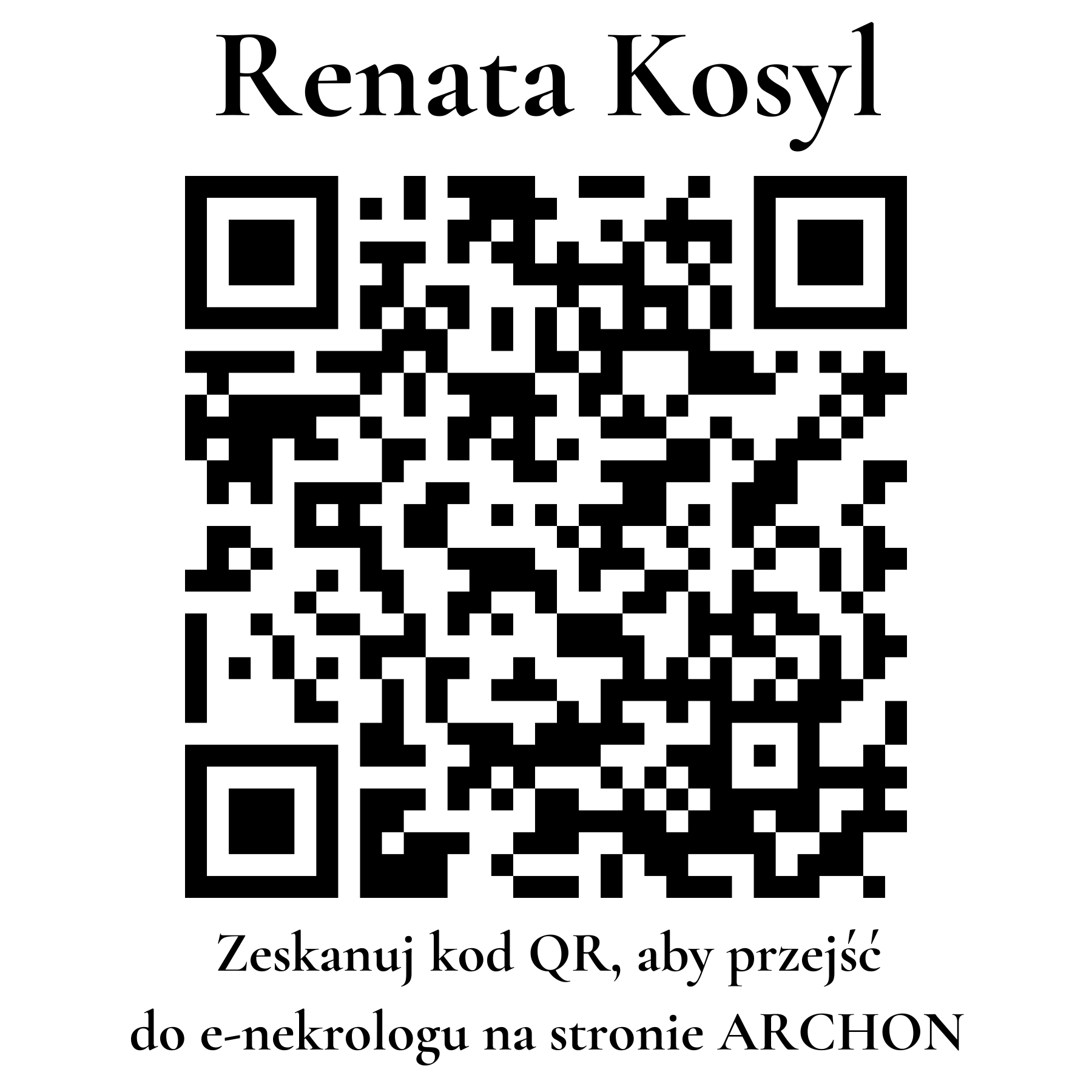 Kod QR do nekrologu Renata Kosyl