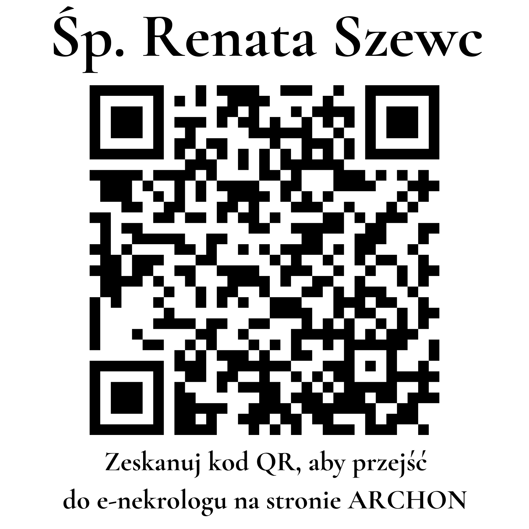 Kod QR do nekrologu Renata Szewc