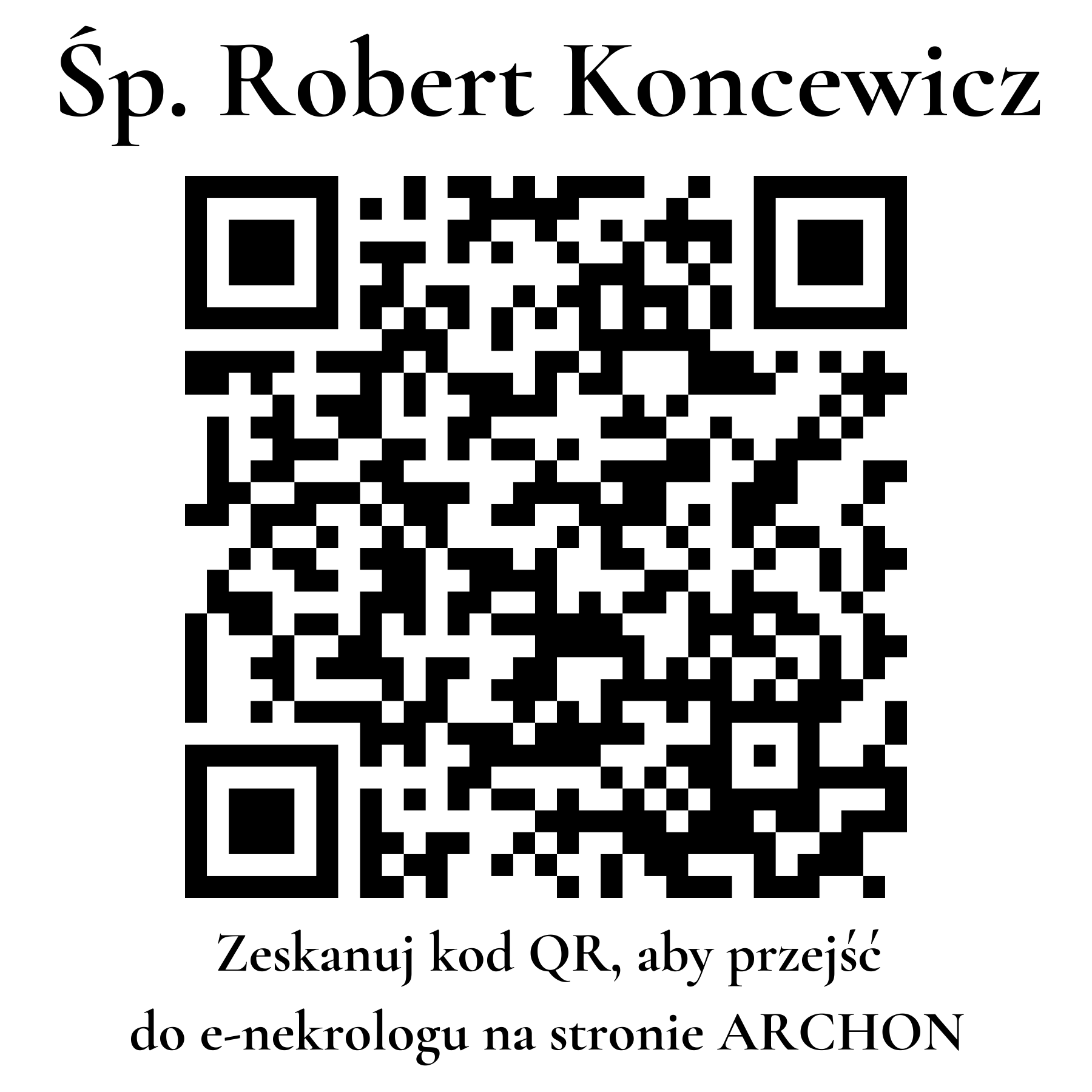 Kod QR do nekrologu Robert Koncewicz