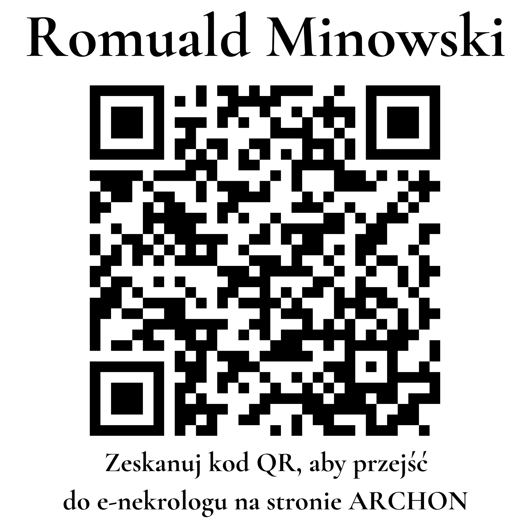 Kod QR do nekrologu Romuald Minowski