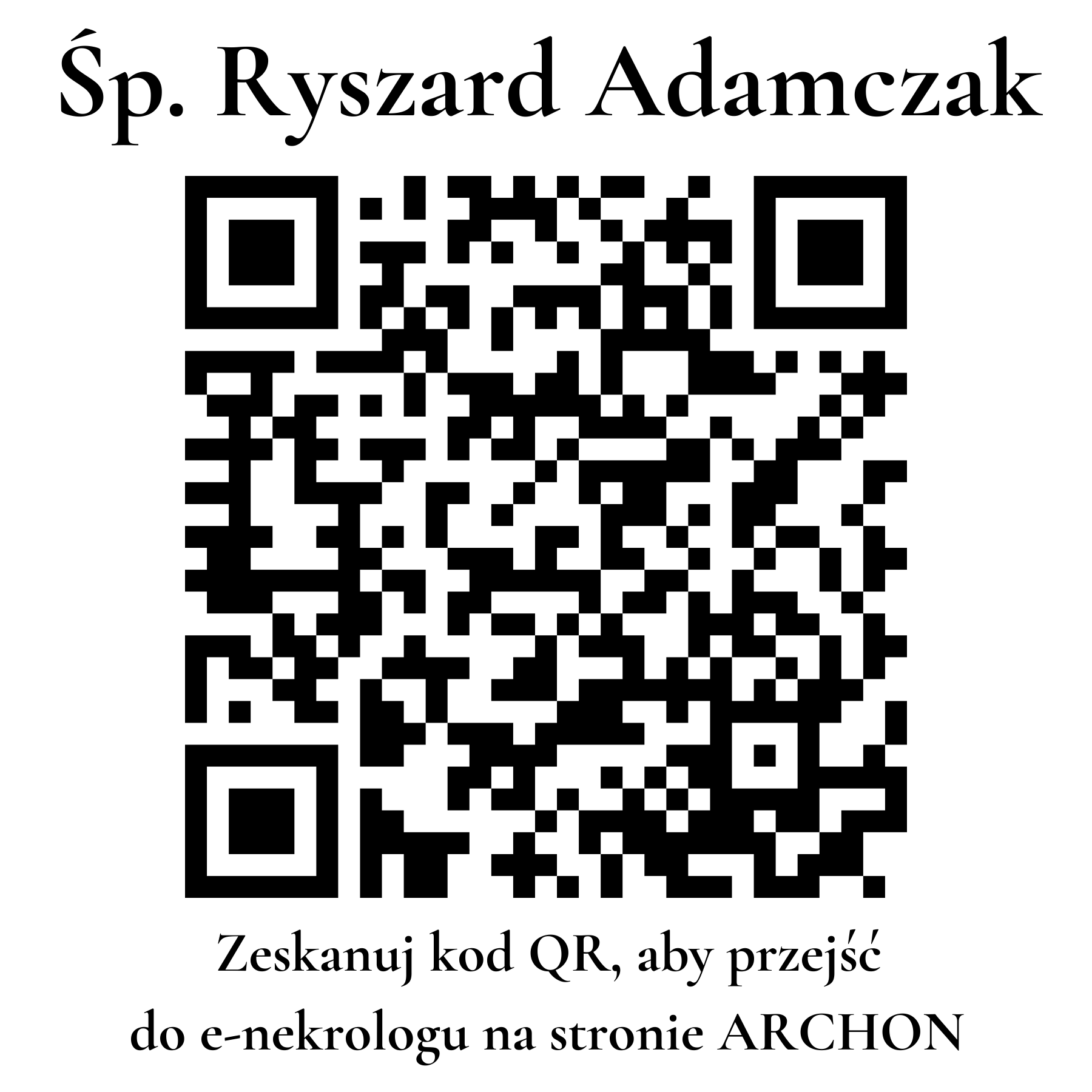 Kod QR do nekrologu Ryszard Adamczak