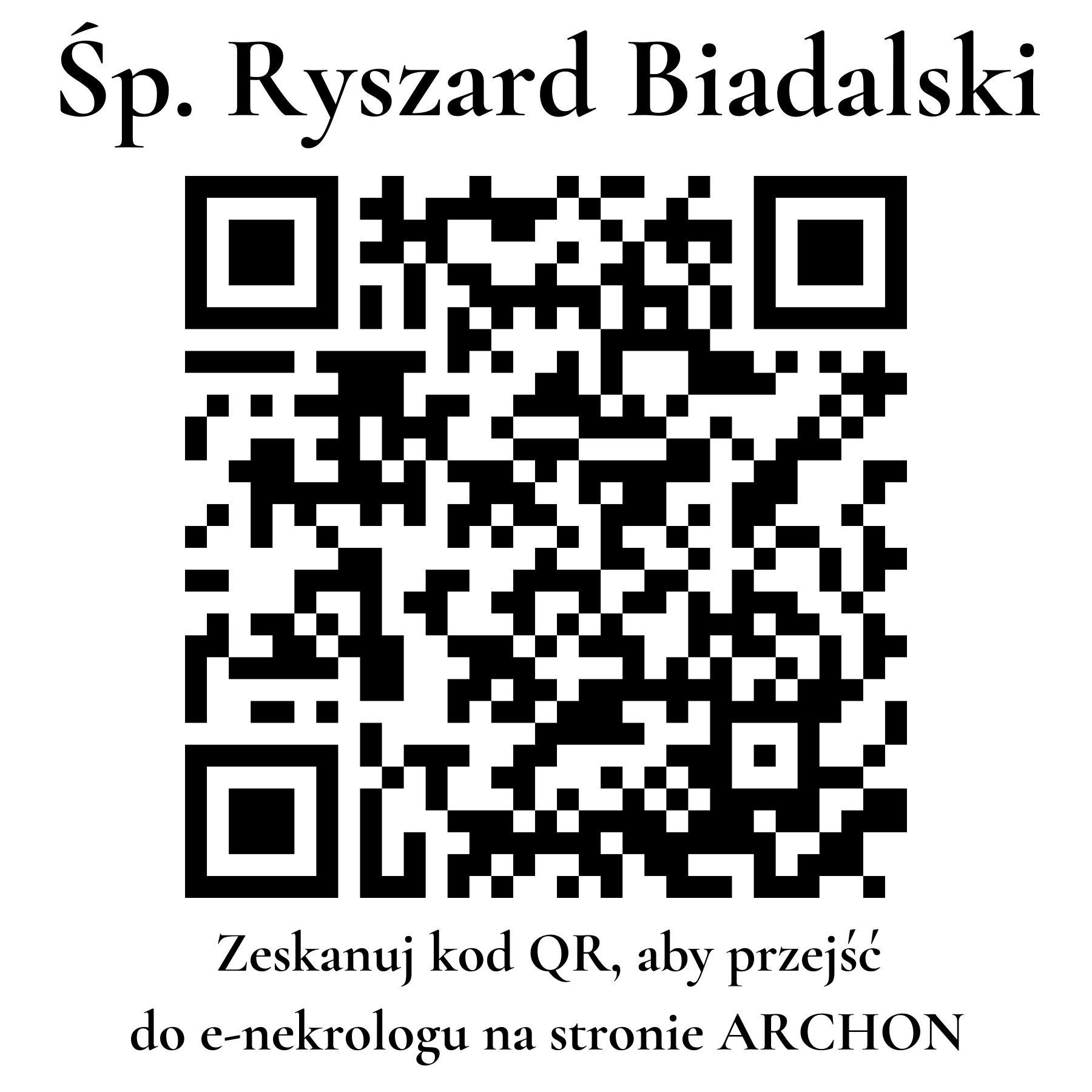 Kod QR do nekrologu Ryszard Biadalski