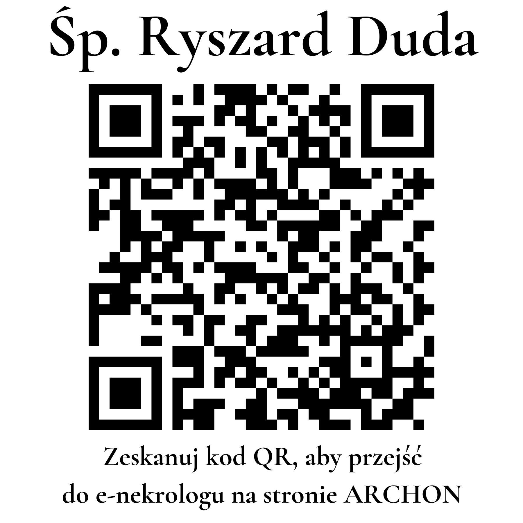 Kod QR do nekrologu Ryszard Duda