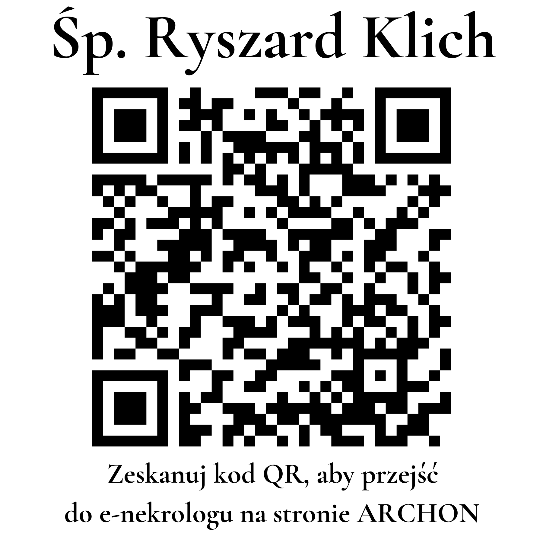 Kod QR do nekrologu Ryszard Klich