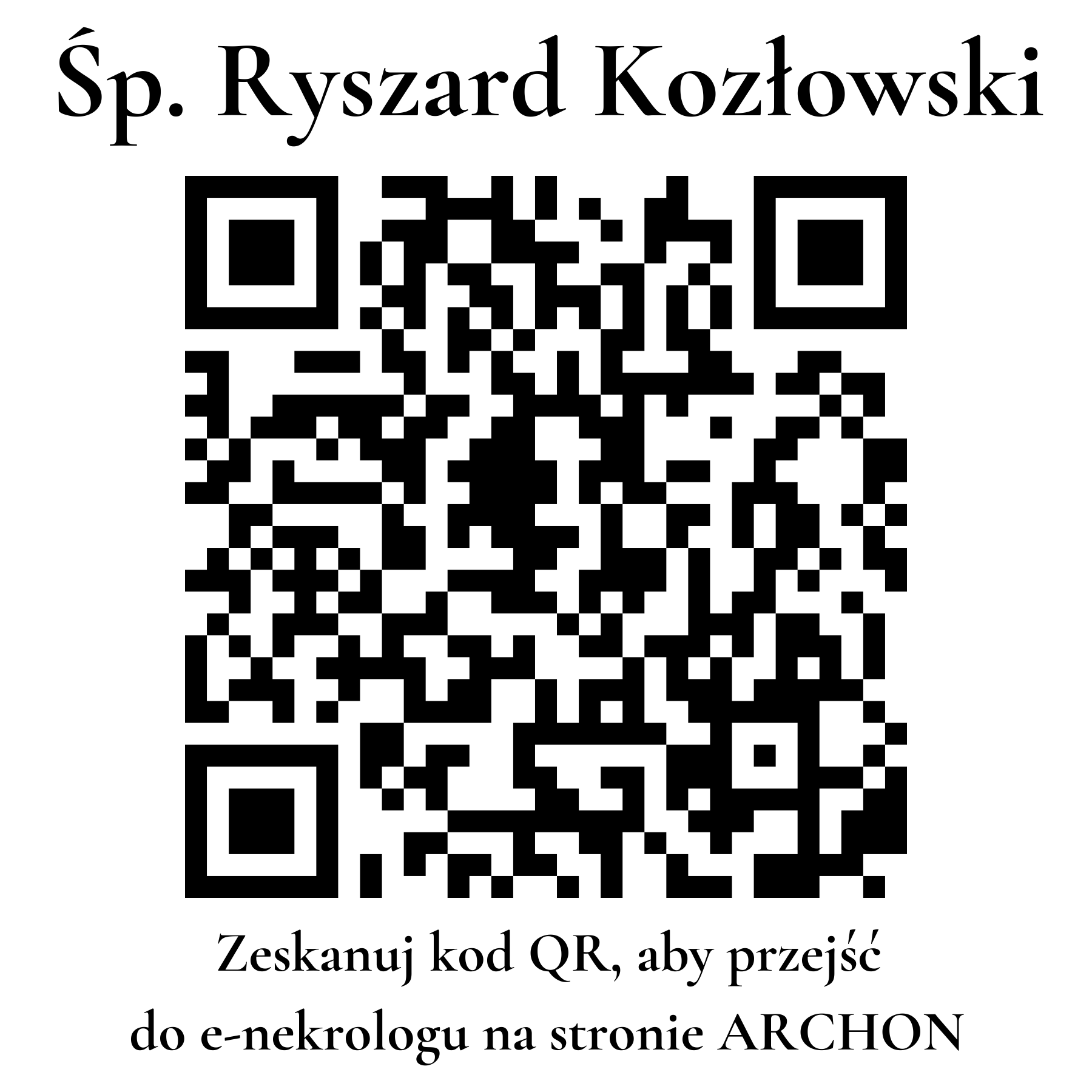 Kod QR do nekrologu Ryszard Kozłowski
