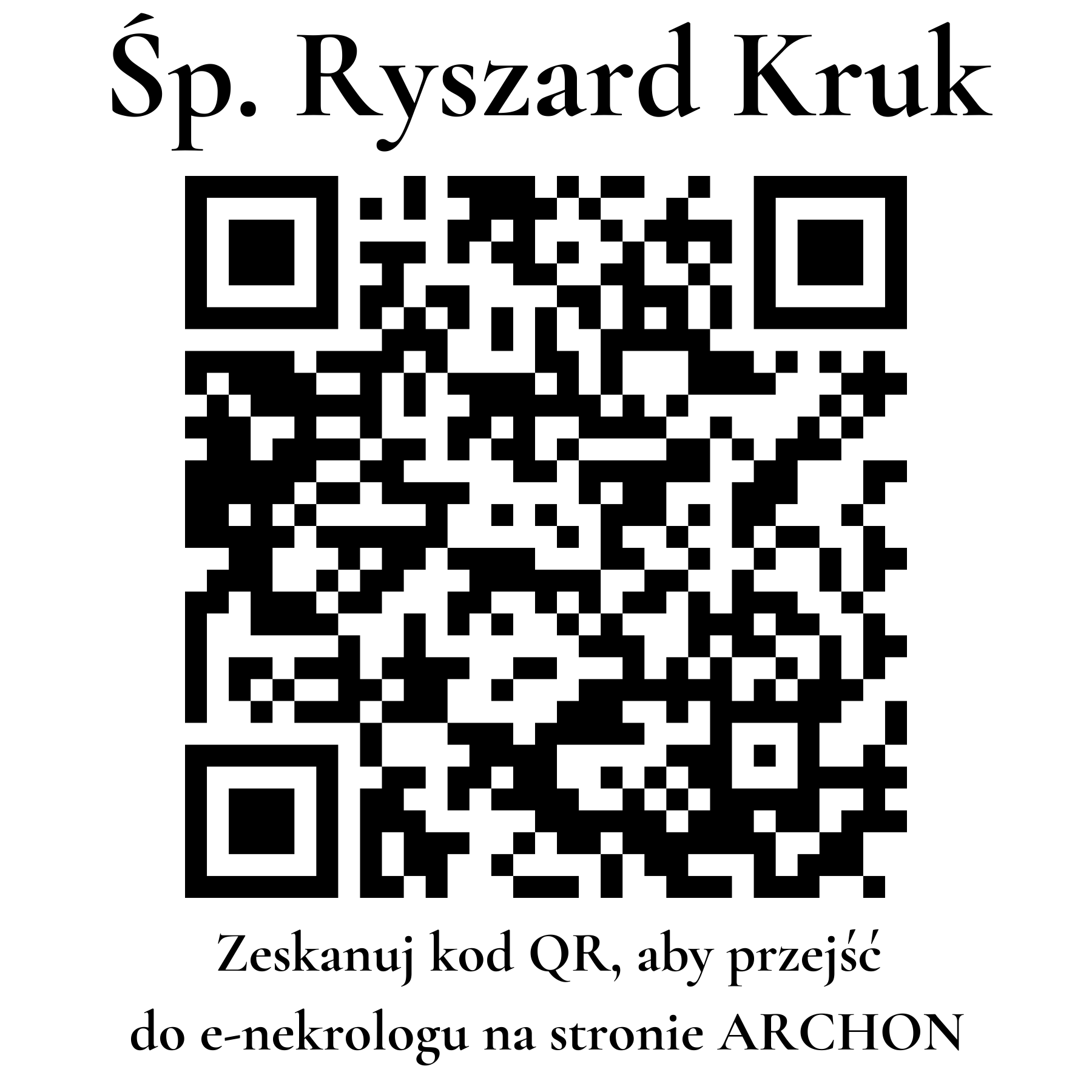 Kod QR do nekrologu Ryszard Kruk