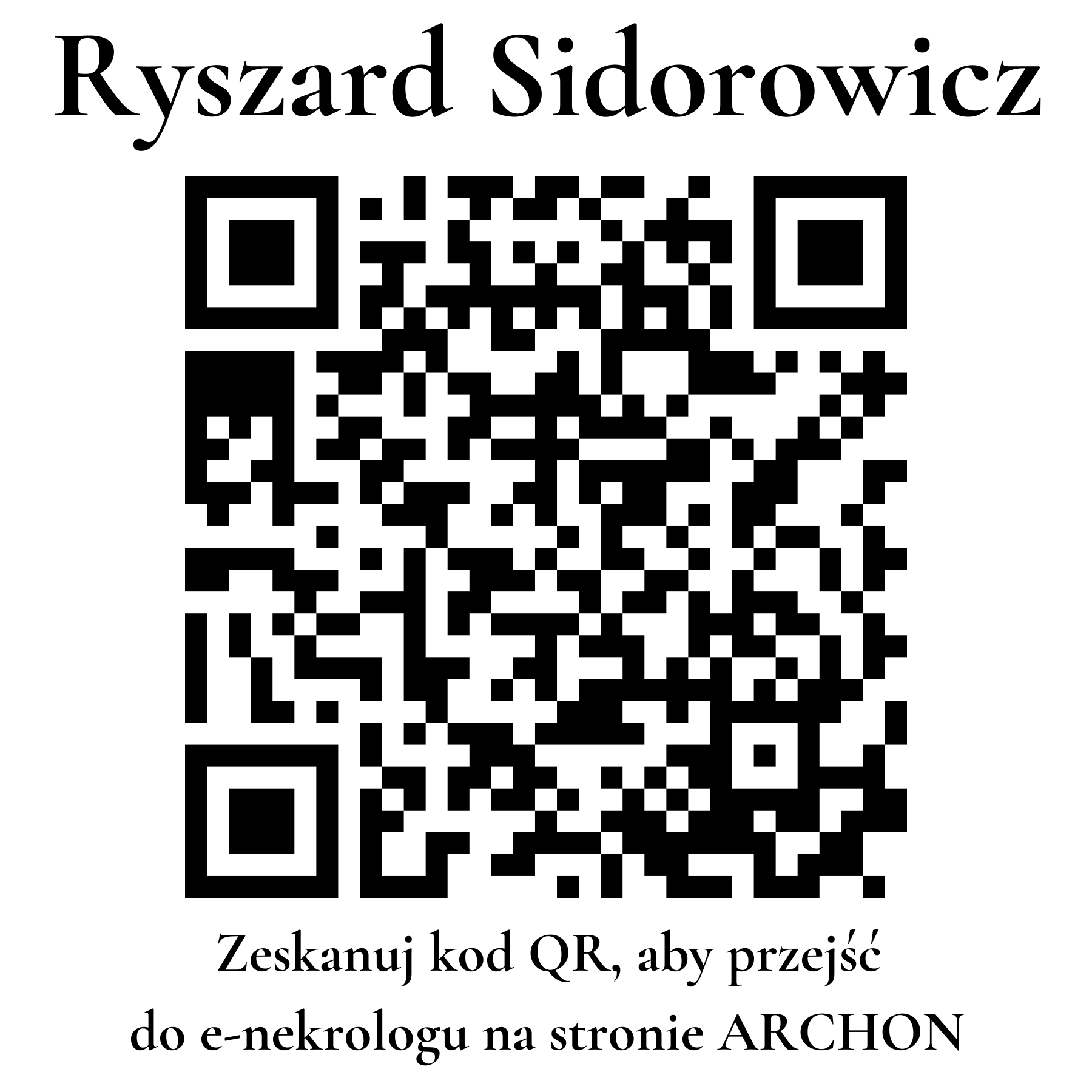 Kod QR do nekrologu Ryszard Sidorowicz