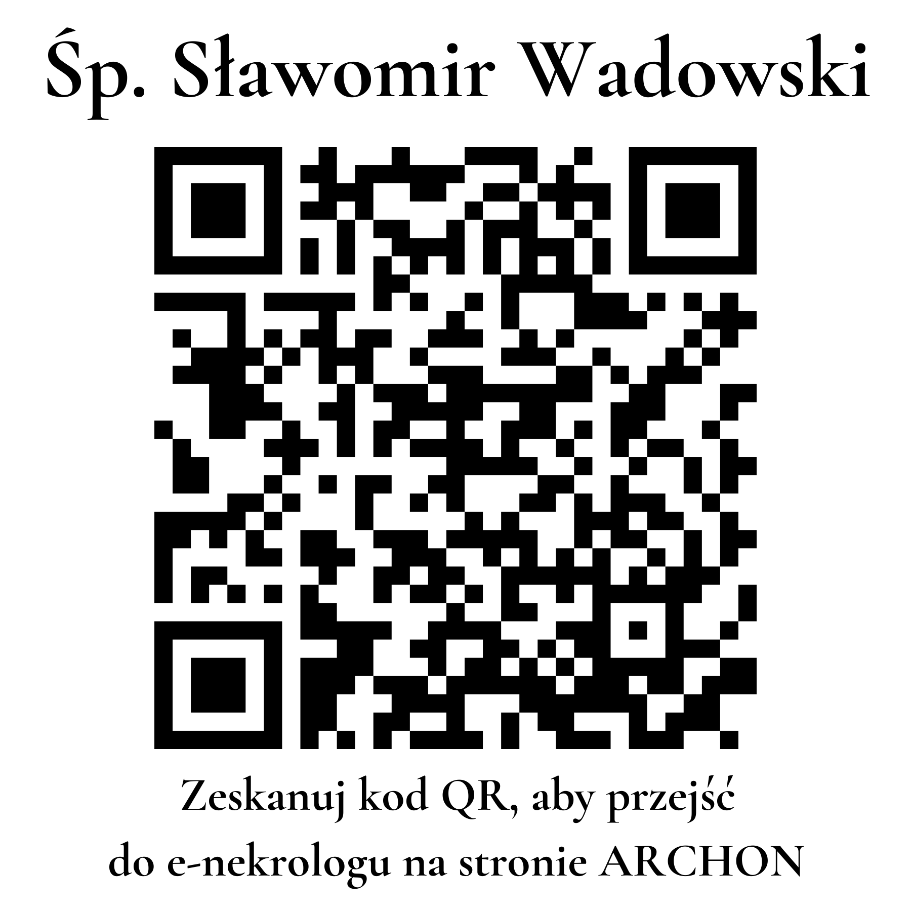 Kod QR do nekrologu Sławomir Wadowski