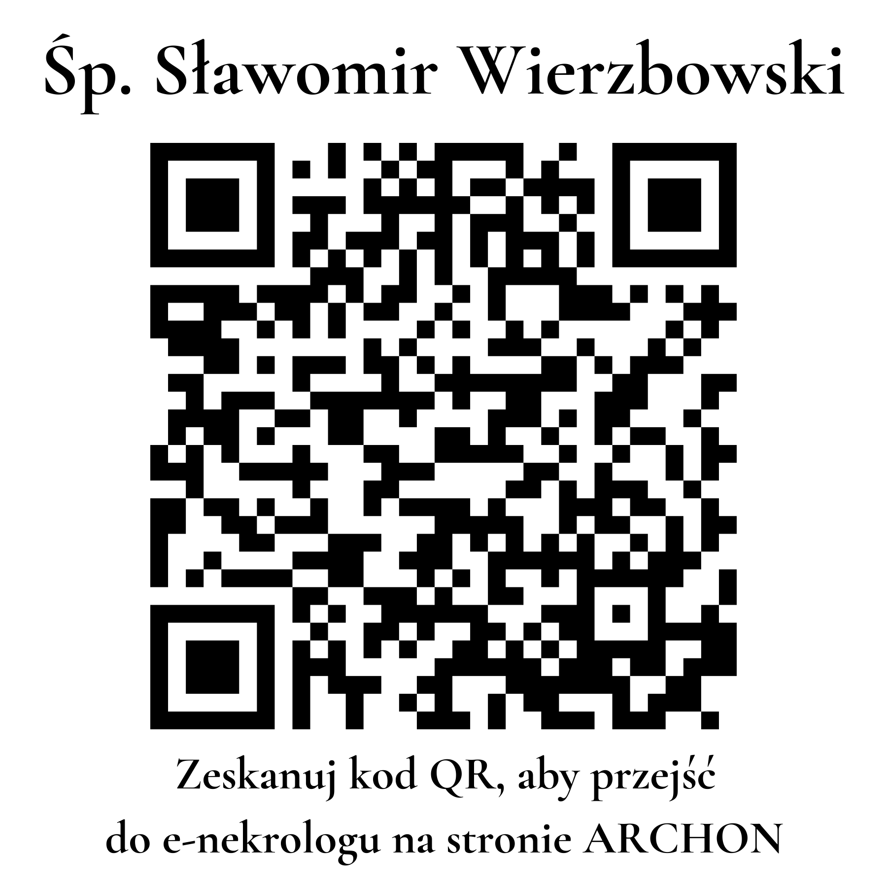 Kod QR do nekrologu Sławomir Wierzbowski