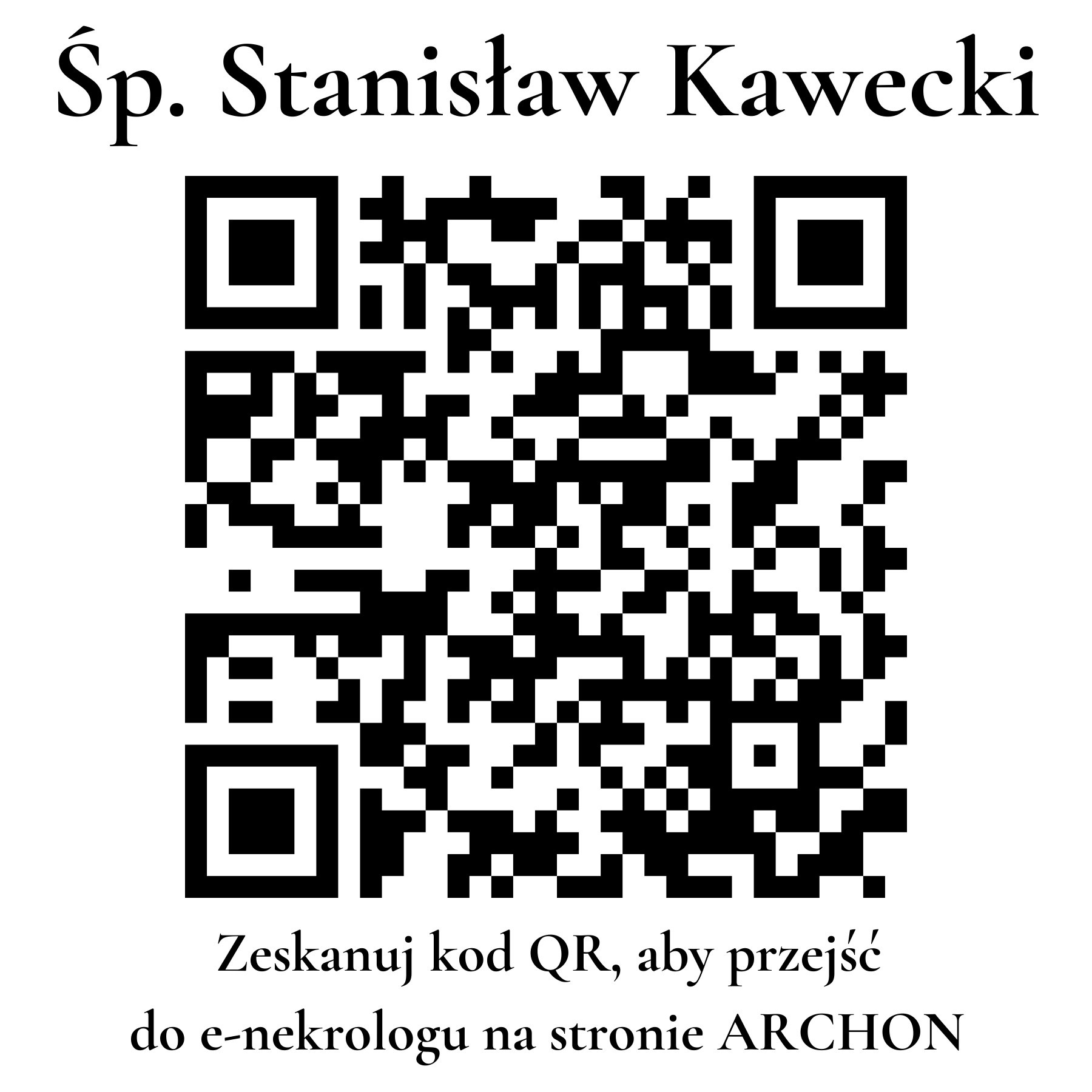Kod QR do nekrologu Stanisław Kawecki