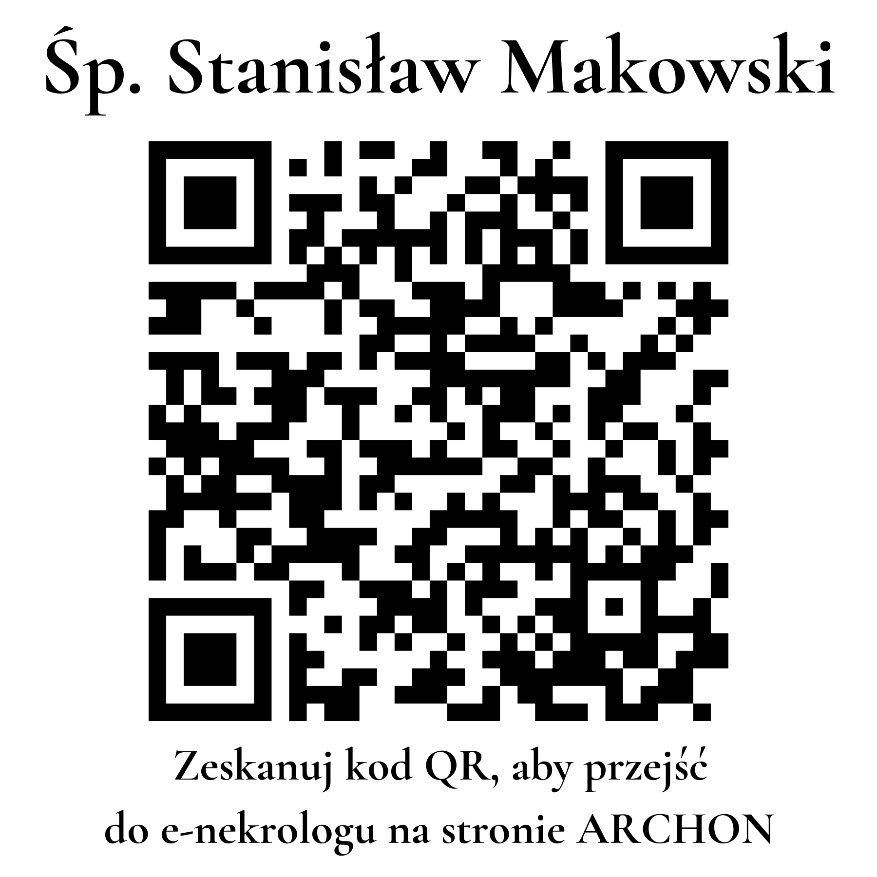Kod QR do nekrologu Stanisław Makowski