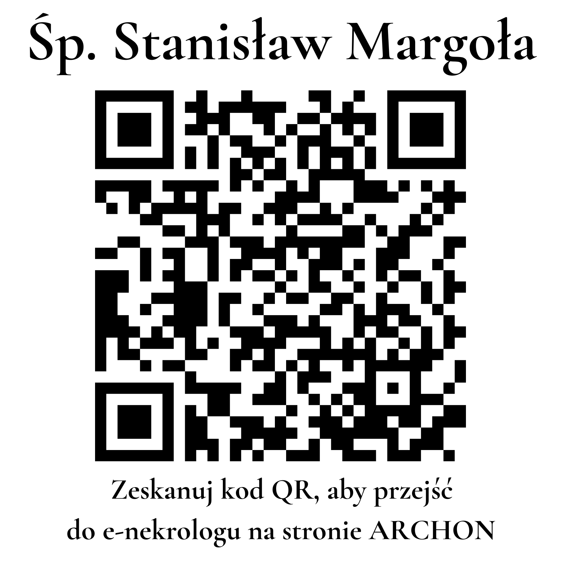 Kod QR do nekrologu Stanisław Margoła