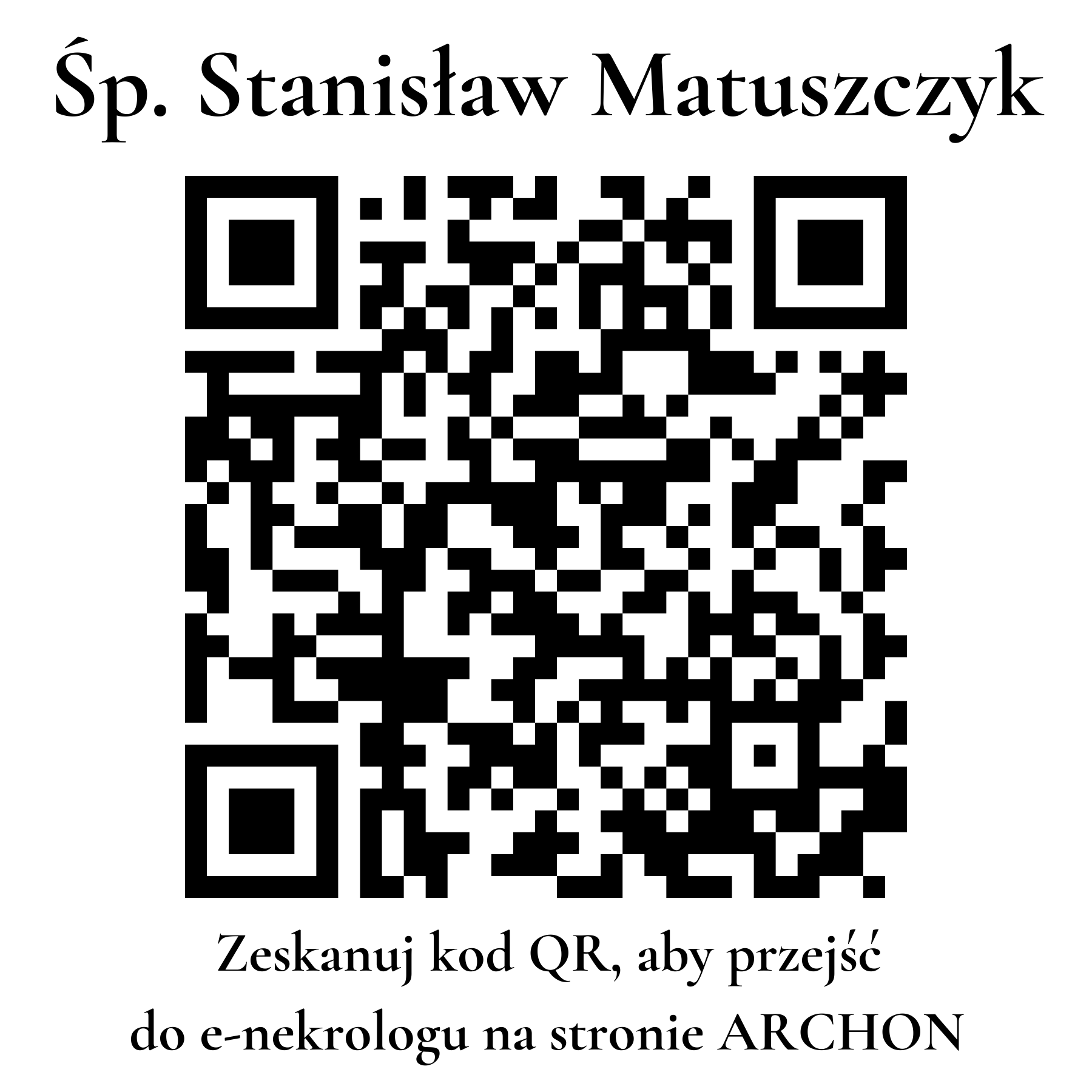 Kod QR do nekrologu Stanisław Matuszczyk
