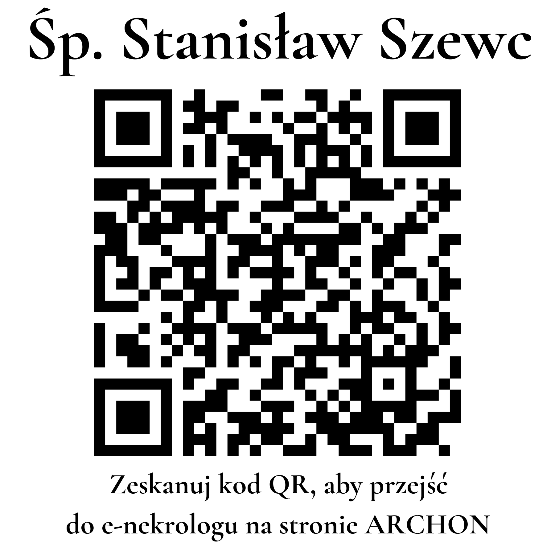 Kod QR do nekrologu Stanisław Szewc