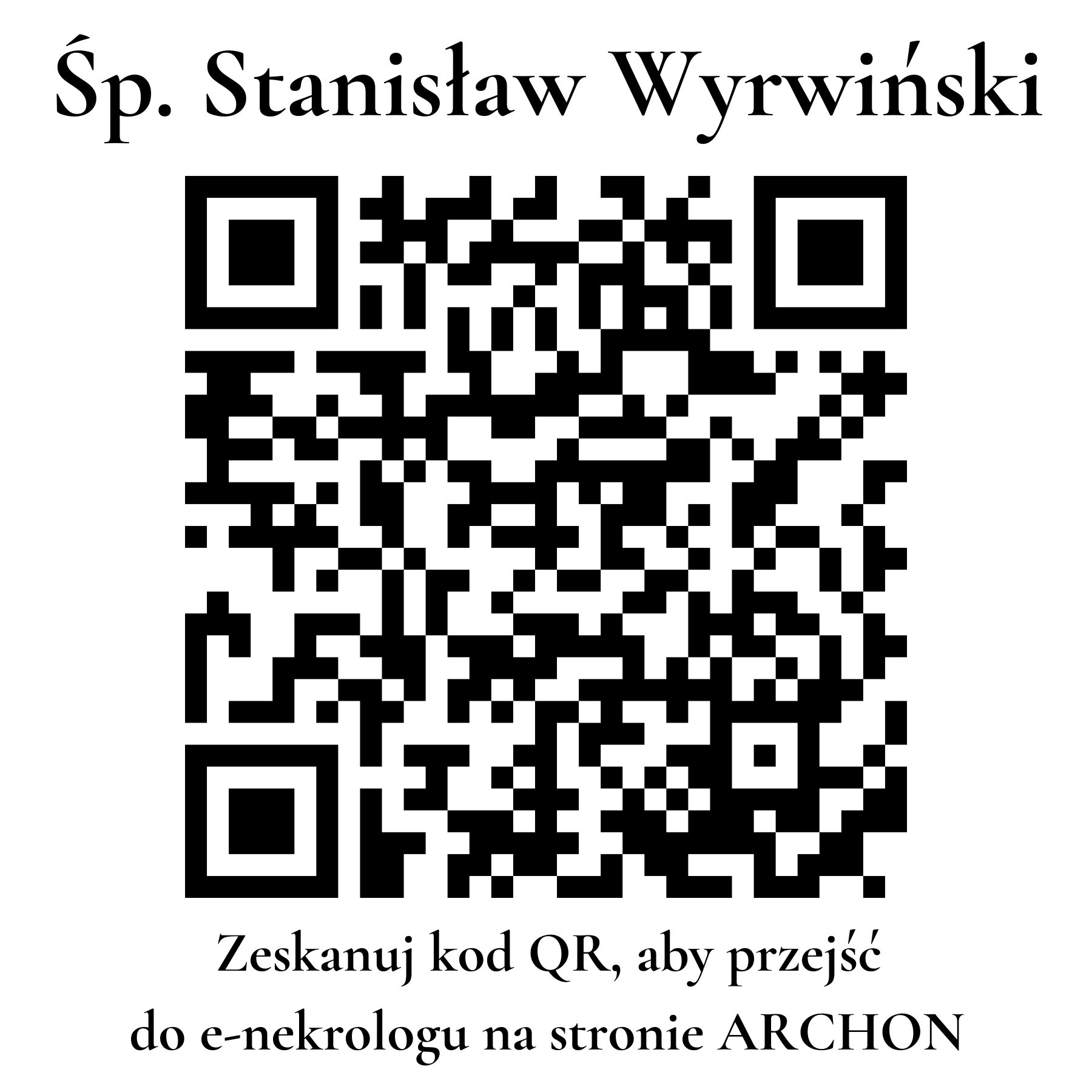 Kod QR do nekrologu Stanisław Wyrwiński