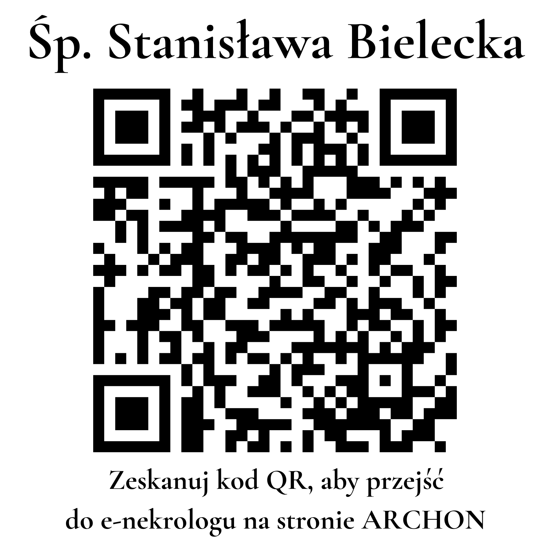 Kod QR do nekrologu Stanisława Bielecka