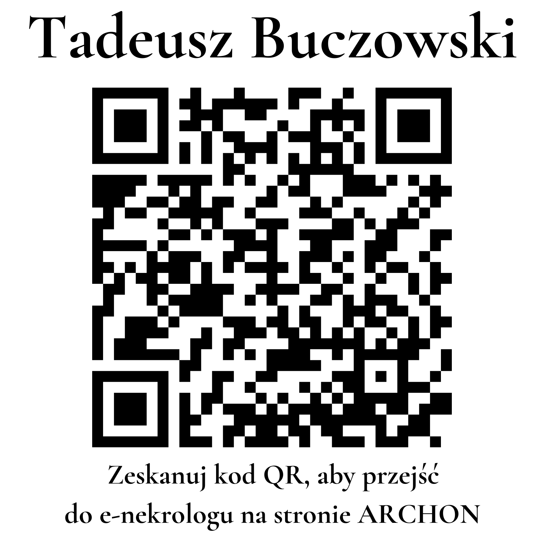 Kod QR do nekrologu Tadeusz Buczowski