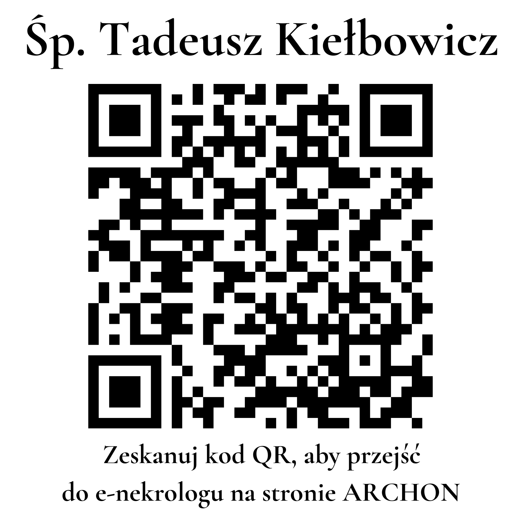 Kod QR do nekrologu Tadeusz Kiełbowicz