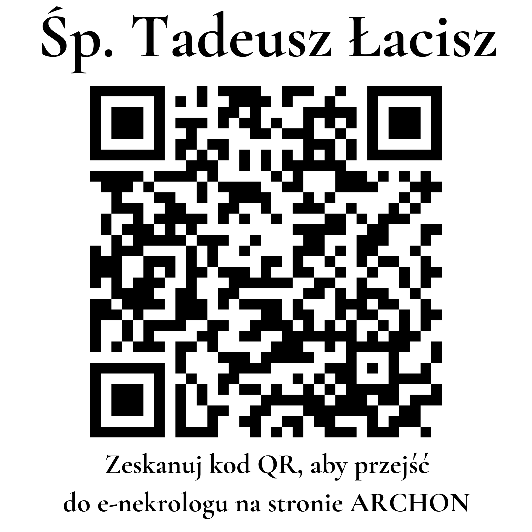 Kod QR do nekrologu Tadeusz Łacisz